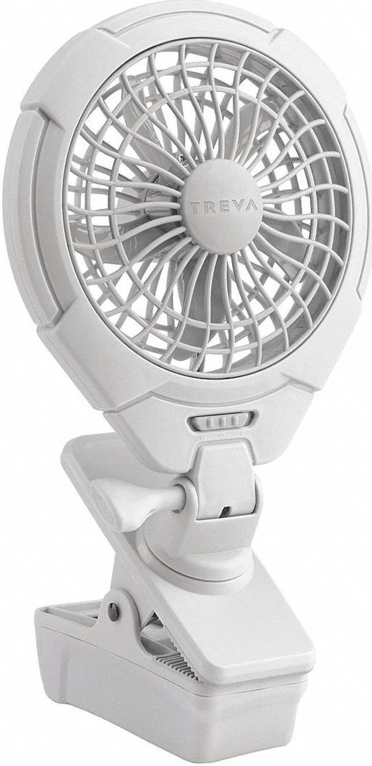 Main image of TREVA/O2COOL FC05807 Clip Fan, 2 Speeds, White, FCC-Compliant Adapter