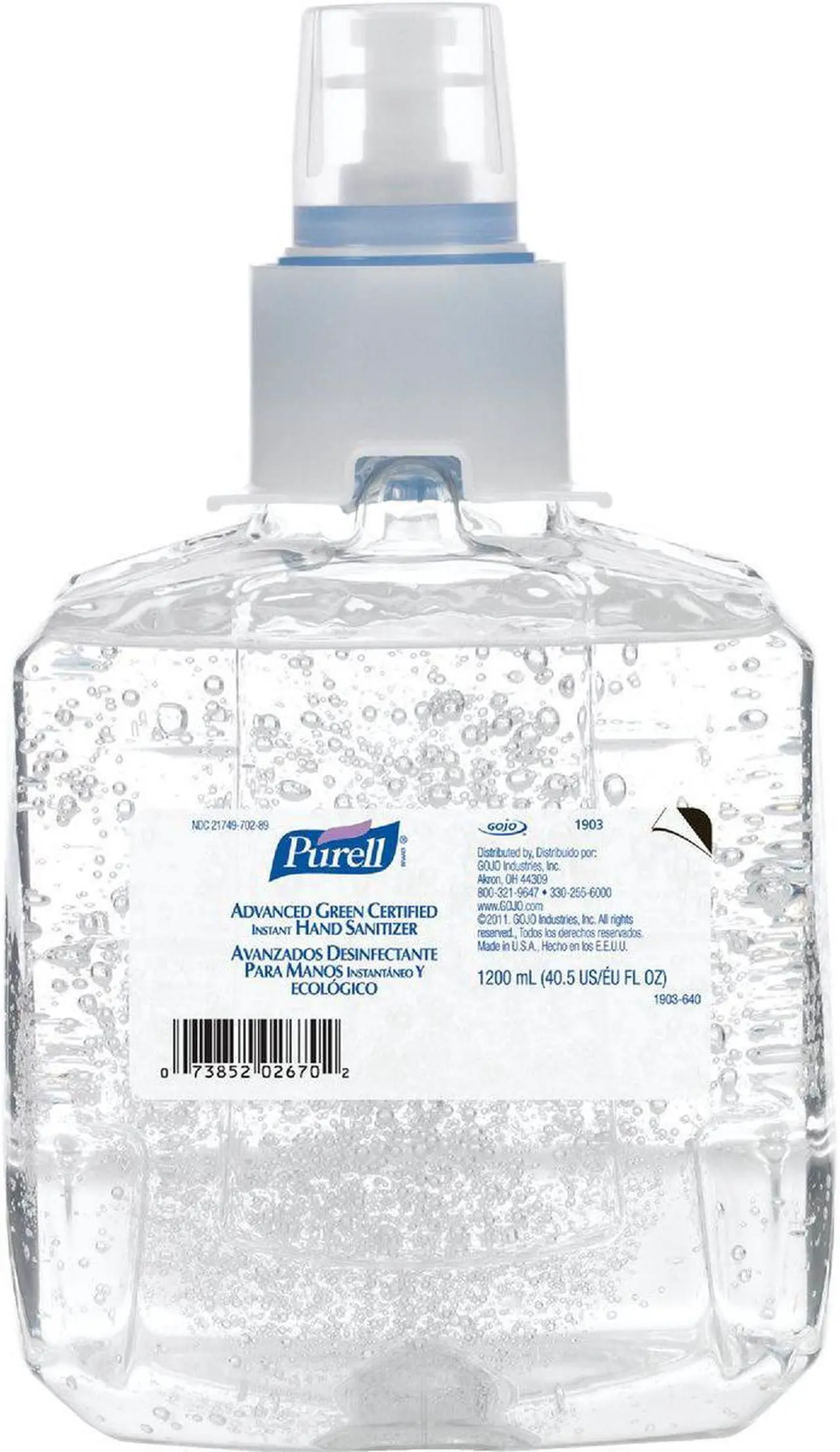 Alt view image 6 of 12 - Purell 190302CT  Advanced Green Certified Instant Hand Sanitizer Refill, 1200mL, FragranceFree, 2/Carton, 1 Carton