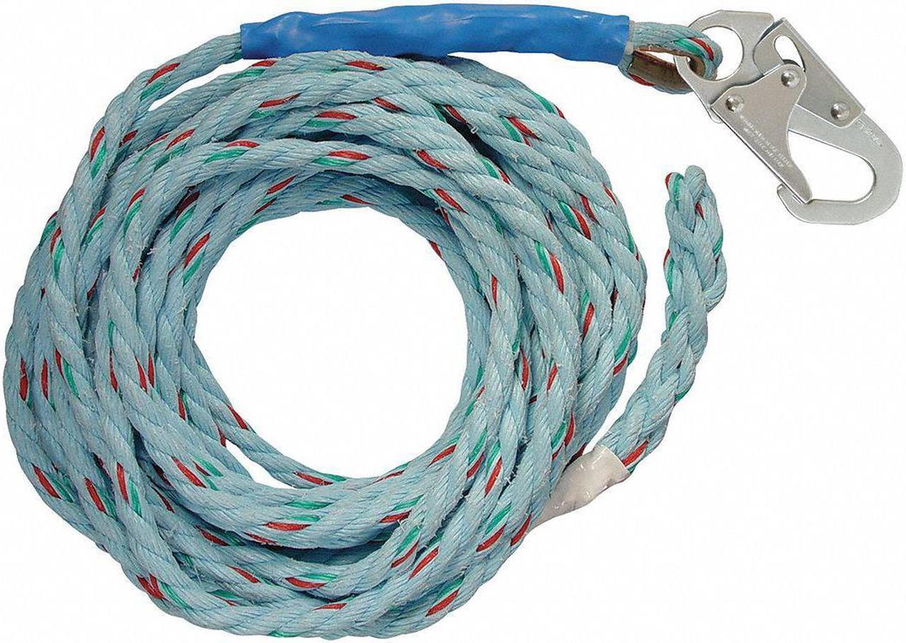 Alt view image 2 of 2 - CONDOR 45J302 Vertical Lifeline, 50 ft., 310 lb. Weight Capacity, Blue
