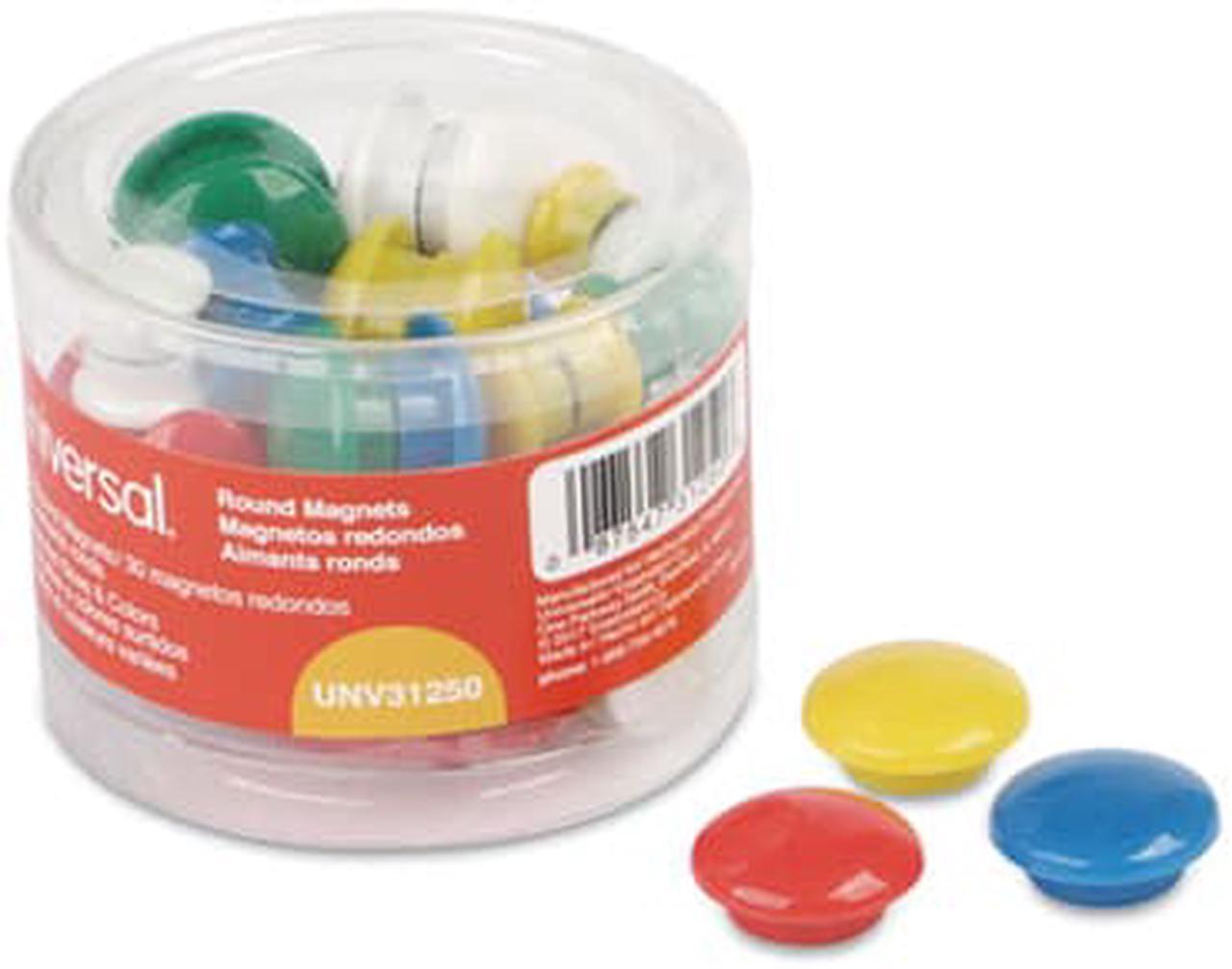 Alt view image 5 of 9 - Universal Assorted Magnets Plastic 5/8" dia 1" dia 1 5/8" dia Asst Colors 30/Pack 31250