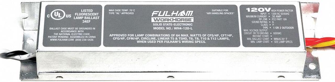 Main image of FULHAM WH4-120-L 5 to 70 Watts, 1 or 2 Lamps, Electronic Ballast