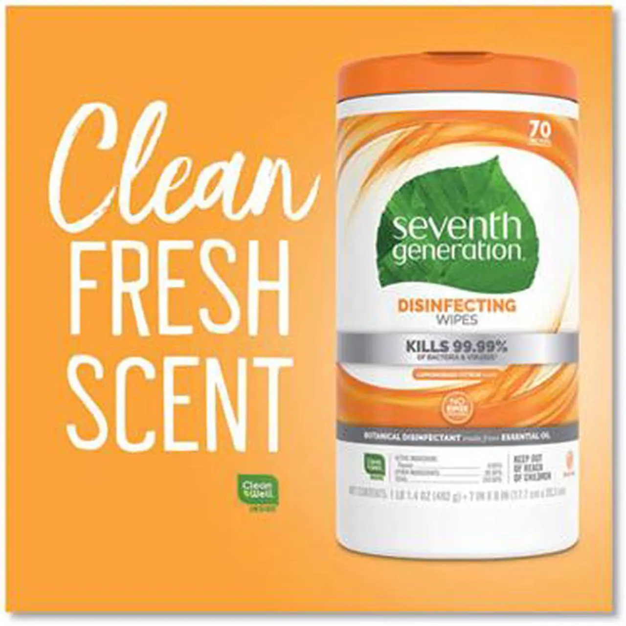Alt view image 16 of 20 - SEVENTH GENERATION Botanical Disinfecting Wipes 8 x 7 70 Wipes 22813