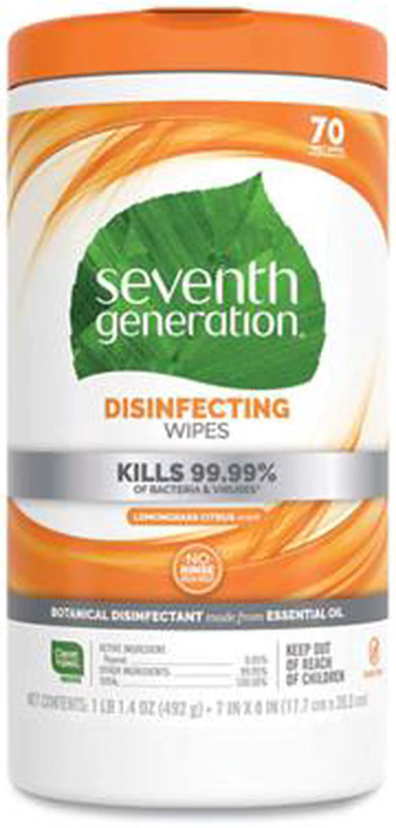 Alt view image 3 of 20 - SEVENTH GENERATION Botanical Disinfecting Wipes 8 x 7 70 Wipes 22813