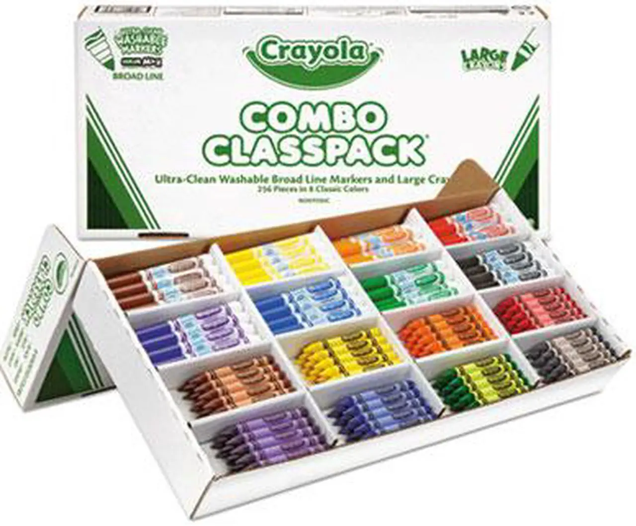Alt view image 18 of 20 - Crayola. 523348 Classpack Crayons w/Markers, 8 Colors, 128 Each Crayons/Markers, 256/Box