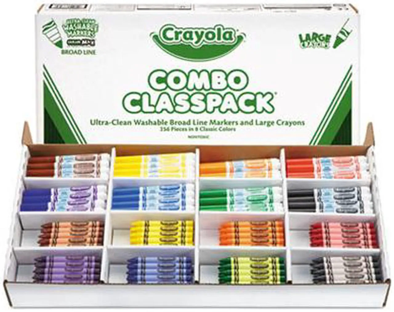 Alt view image 19 of 20 - Crayola. 523348 Classpack Crayons w/Markers, 8 Colors, 128 Each Crayons/Markers, 256/Box