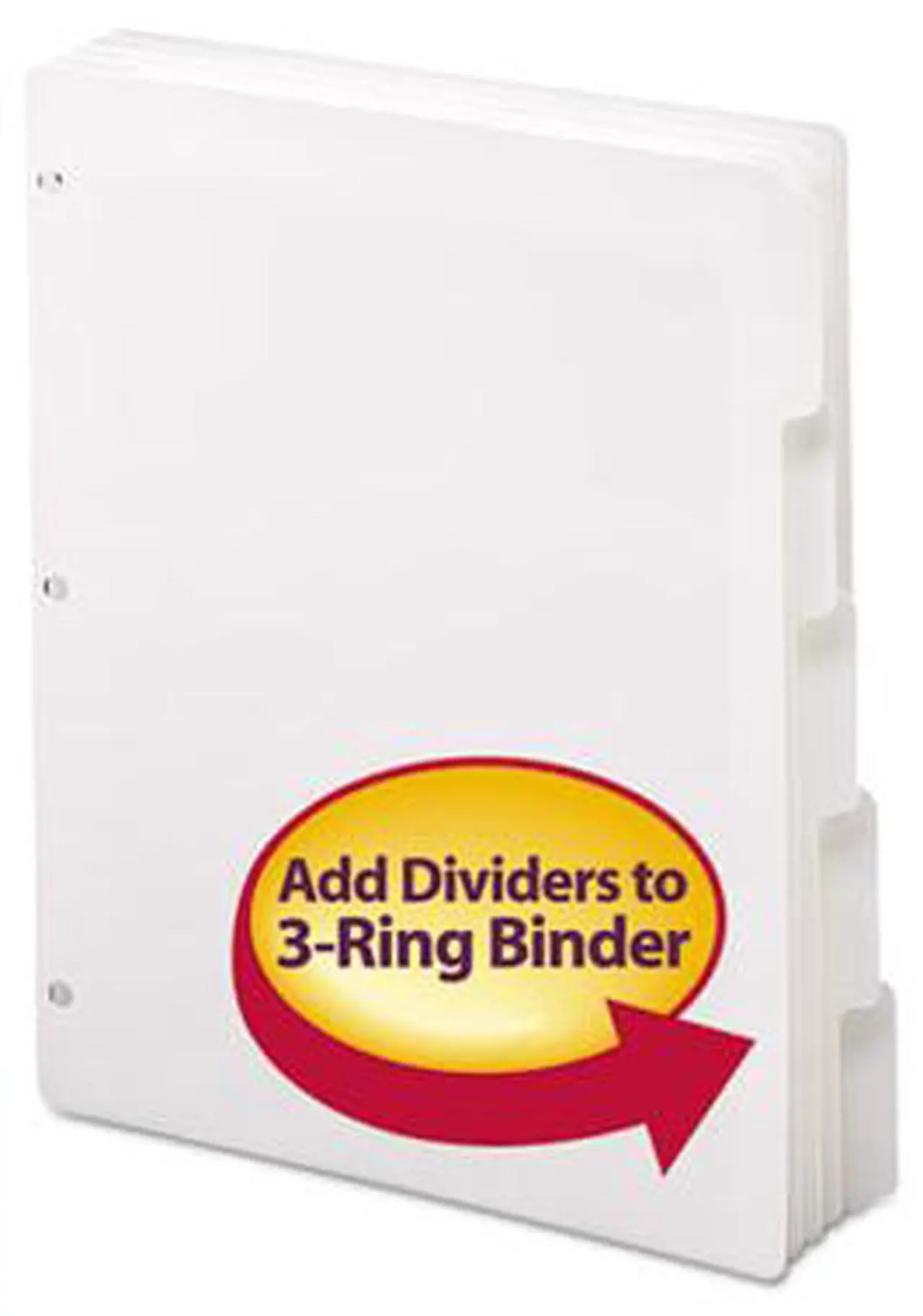 Alt view image 3 of 10 - Smead 89415 Three-Ring Binder Index Divider, 5-Tab, White
