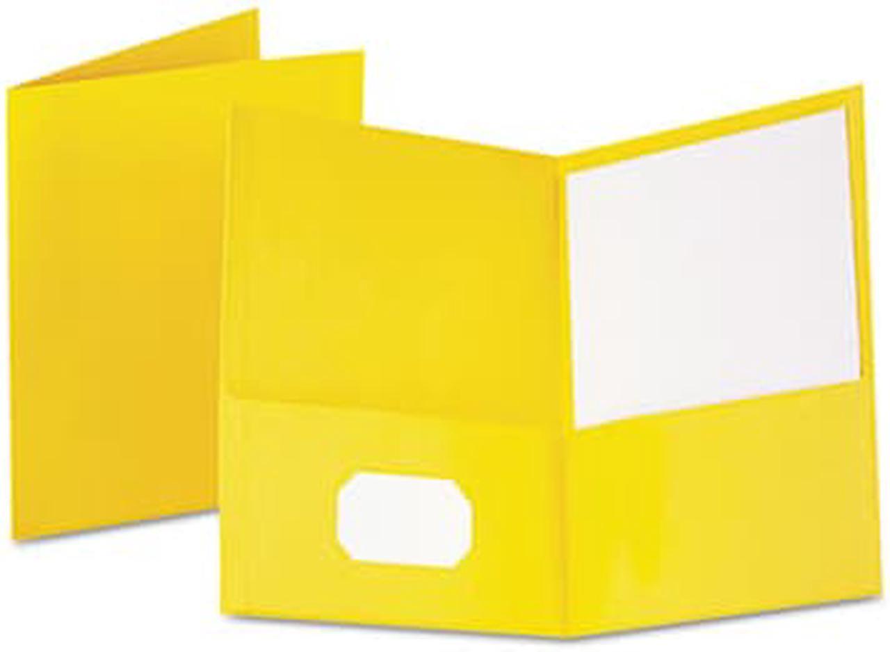 Alt view image 4 of 5 - Oxford Twin-Pocket Folder Embossed Leather Grain Paper Yellow 25/Box 57509