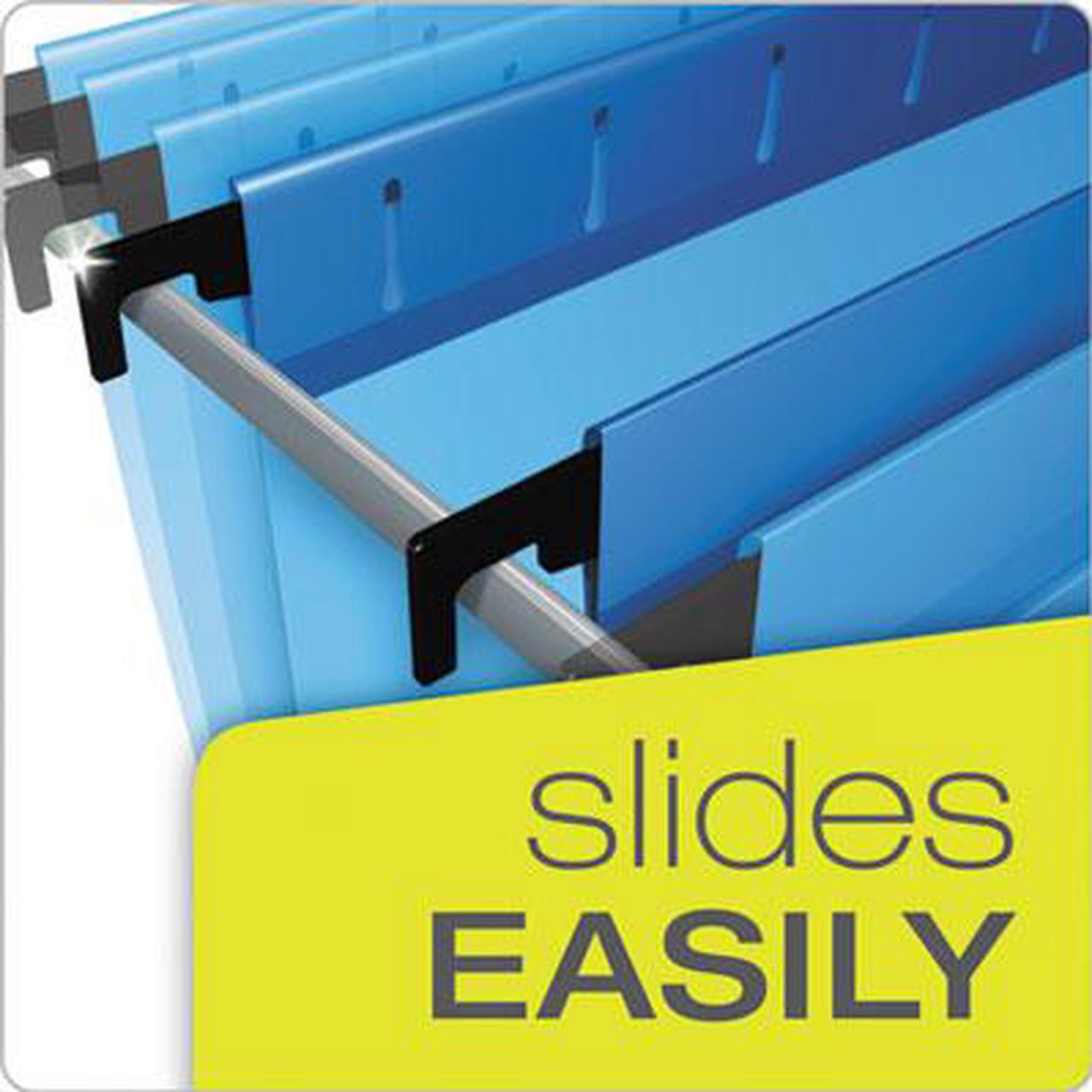 Alt view image 6 of 15 - Esselte Pendaflex / ACCO - 59203 - SureHook Reinforced Hanging Box Files, 3 Exp with Sides, Letter, Blue, 25/Box