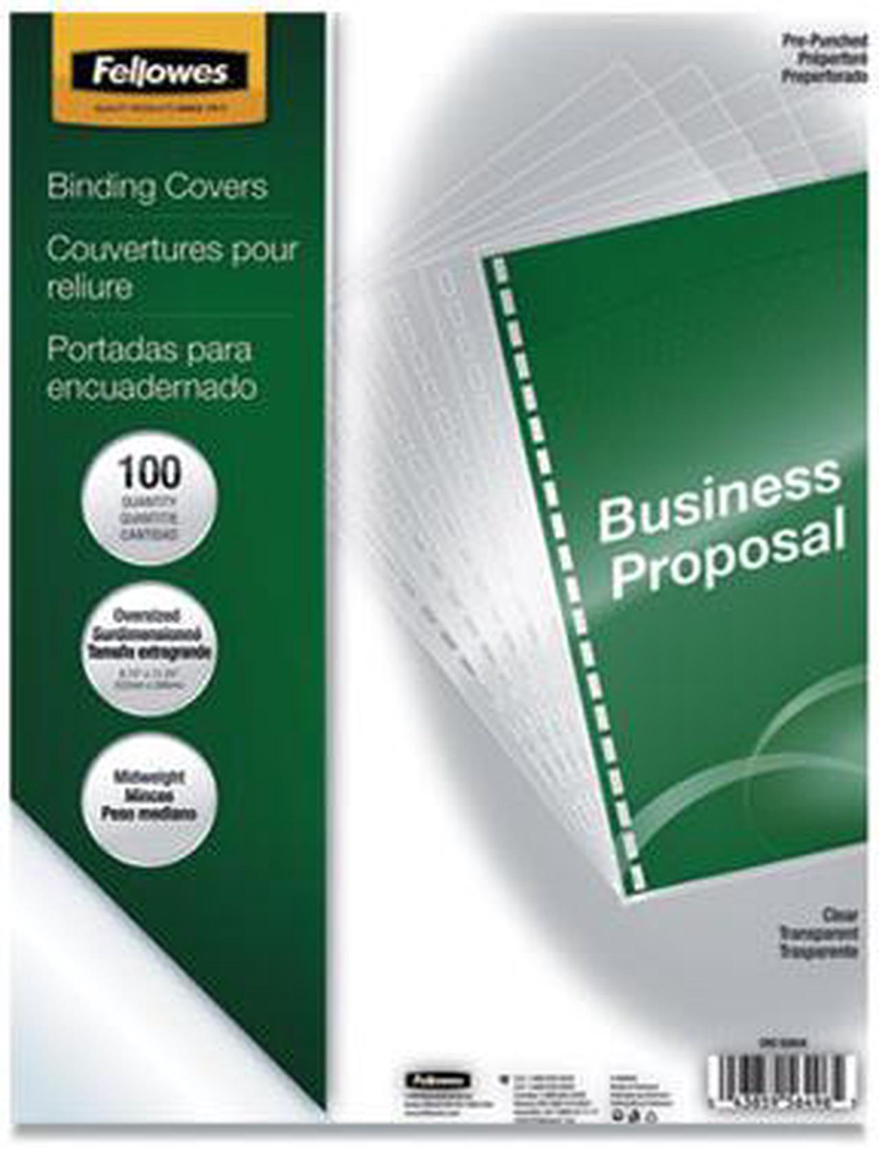 Alt view image 13 of 20 - Fellowes Crystals Clear Pre-Punched Oversized Binding Covers 100 Pack