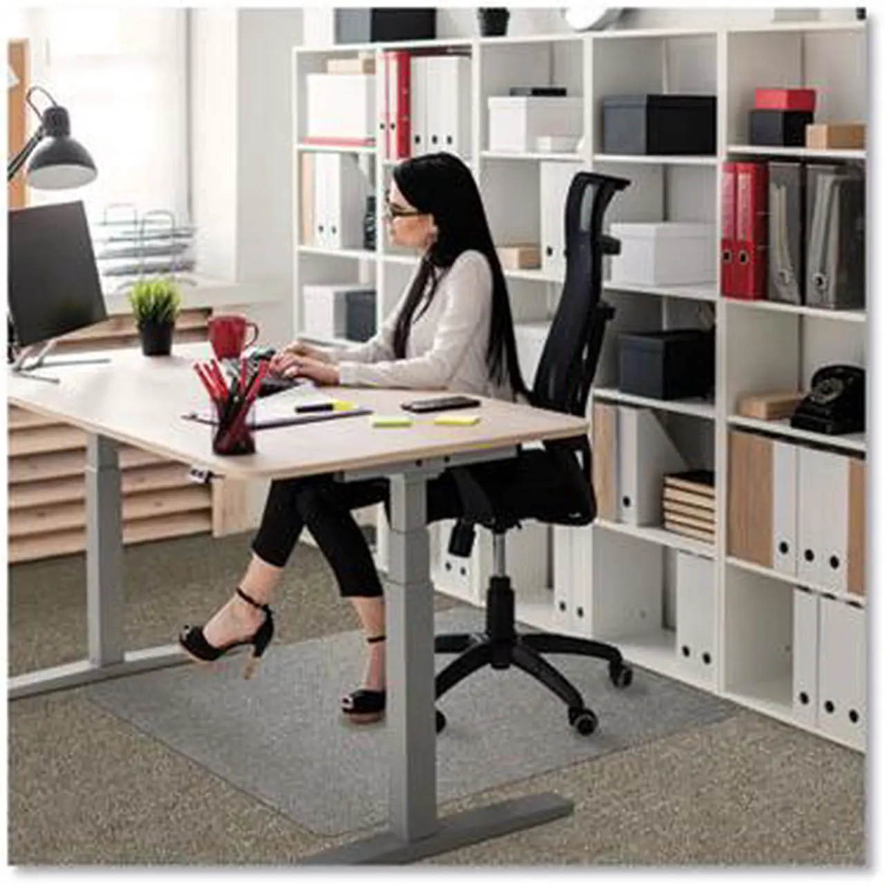 Alt view image 18 of 20 - Floortex 118927ER 47" x 35" Cleartex ultimat for deep pile Carpet - 2.7mm - Clear - Rectangle
