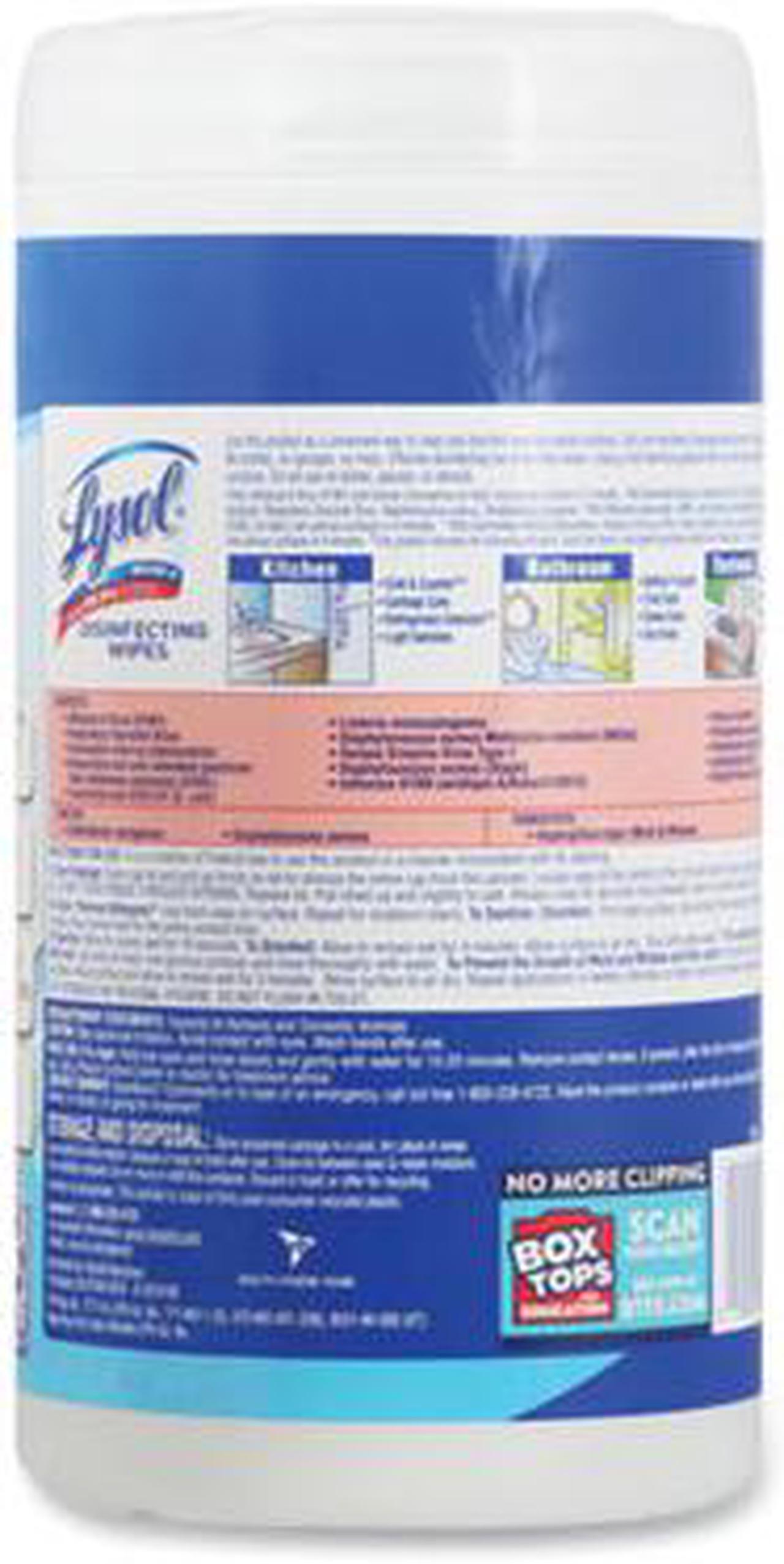 Alt view image 10 of 13 - LYSOL Brand Disinfecting Wipes Crisp Linen Scent 7 x 8 80/Canister 6 Canister/Carton 89346CT