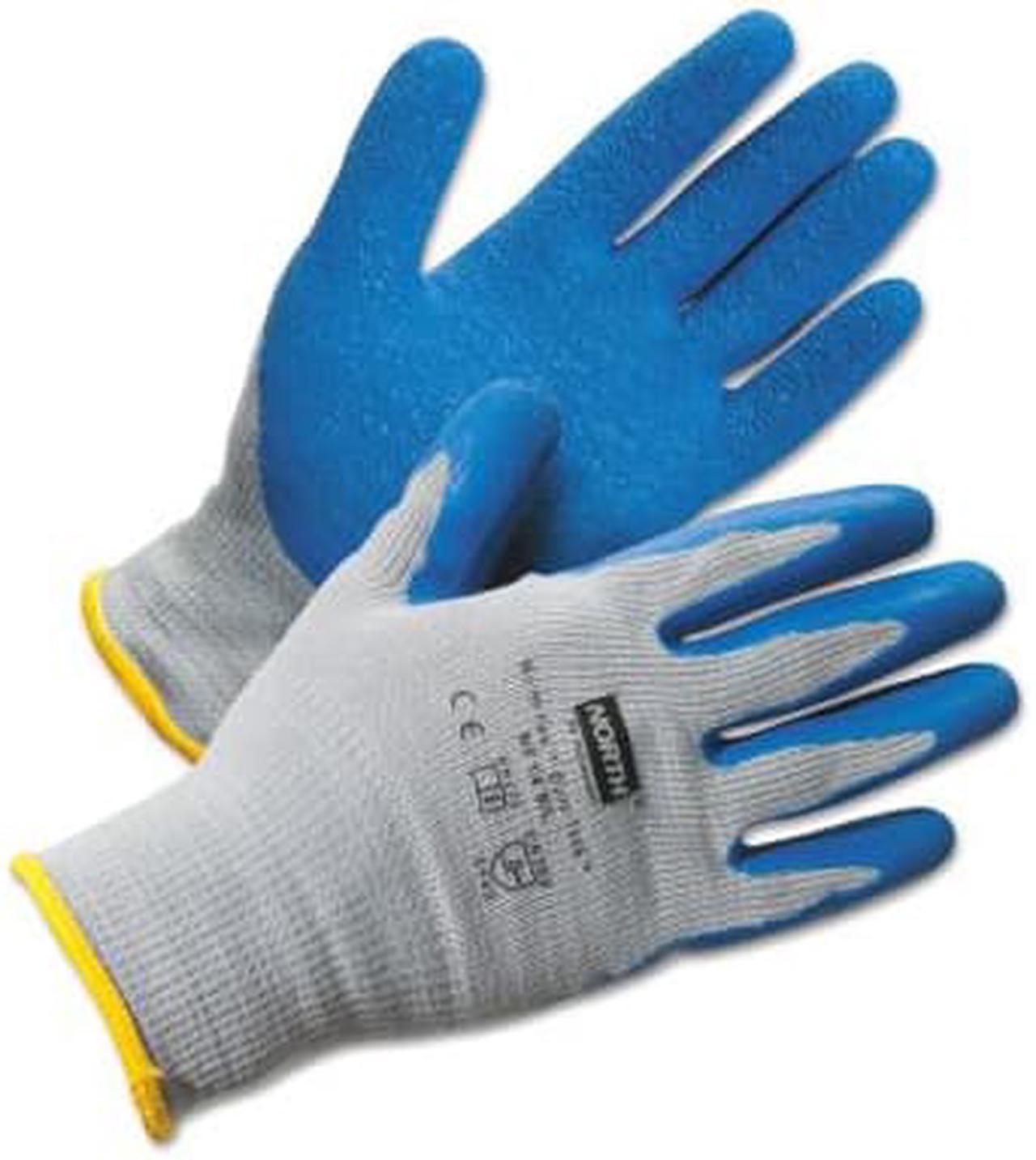 Duro Task Supported Natural Rubber Glove, Large, Blue/Gray