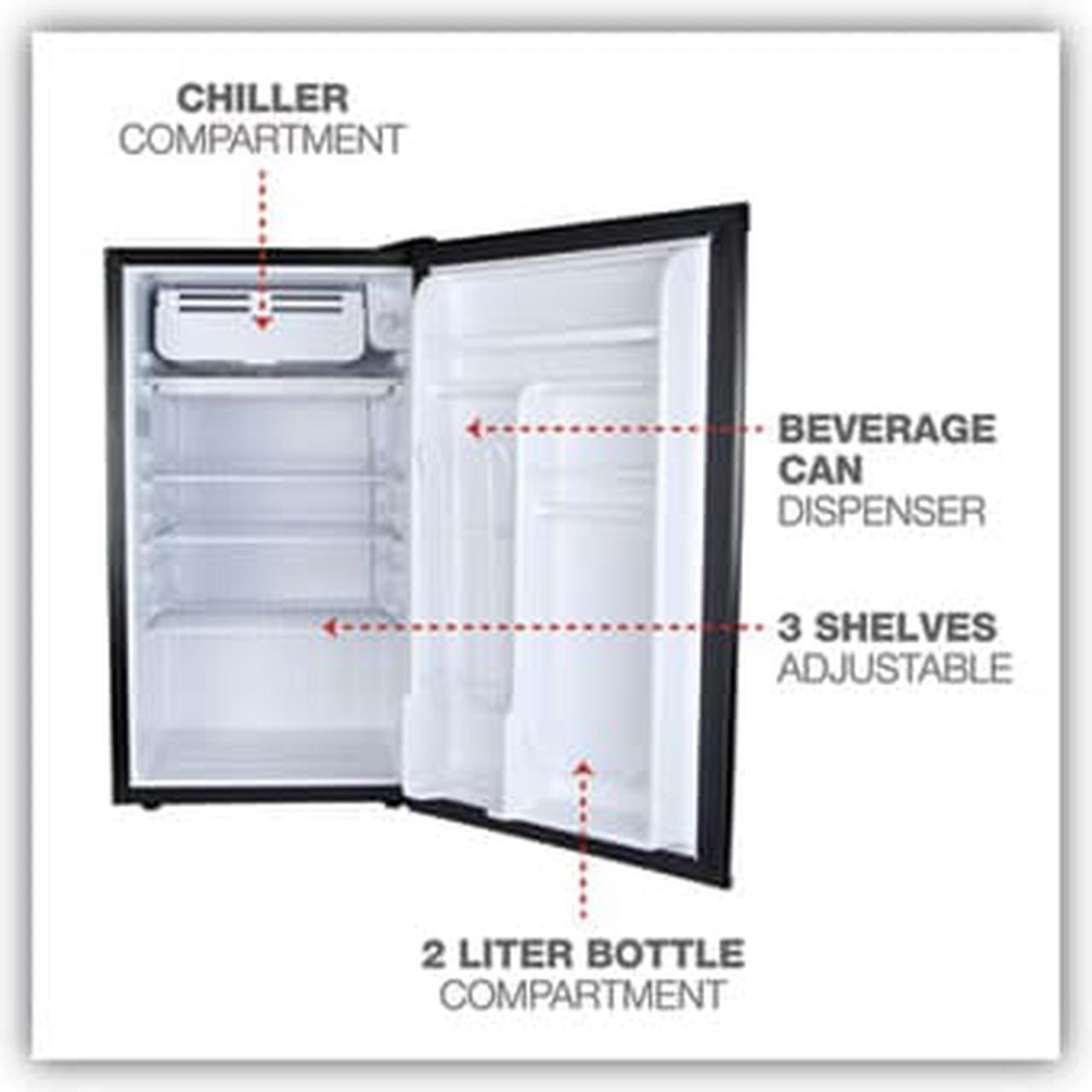 Alt view image 4 of 8 - Alera 3.2 Cu. Ft. Refrigerator with Chiller Compartment, Black RF333B