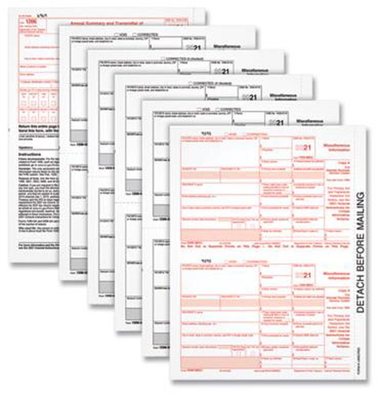 Alt view image 3 of 6 - 5-Part 1099-MISC Tax Forms, 8.5 x 11, 50/Pack 22993MISC