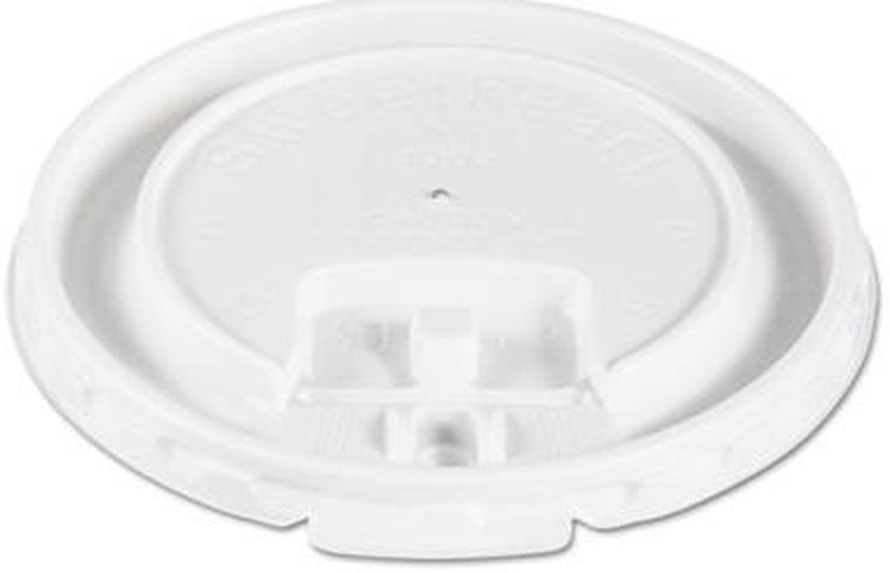 Alt view image 2 of 3 - Dart DLX10R-00007 Liftbk & Lock Tab Cup Lids For Foam Cups, Fits 10Oz Cups, White, 2000/Carton