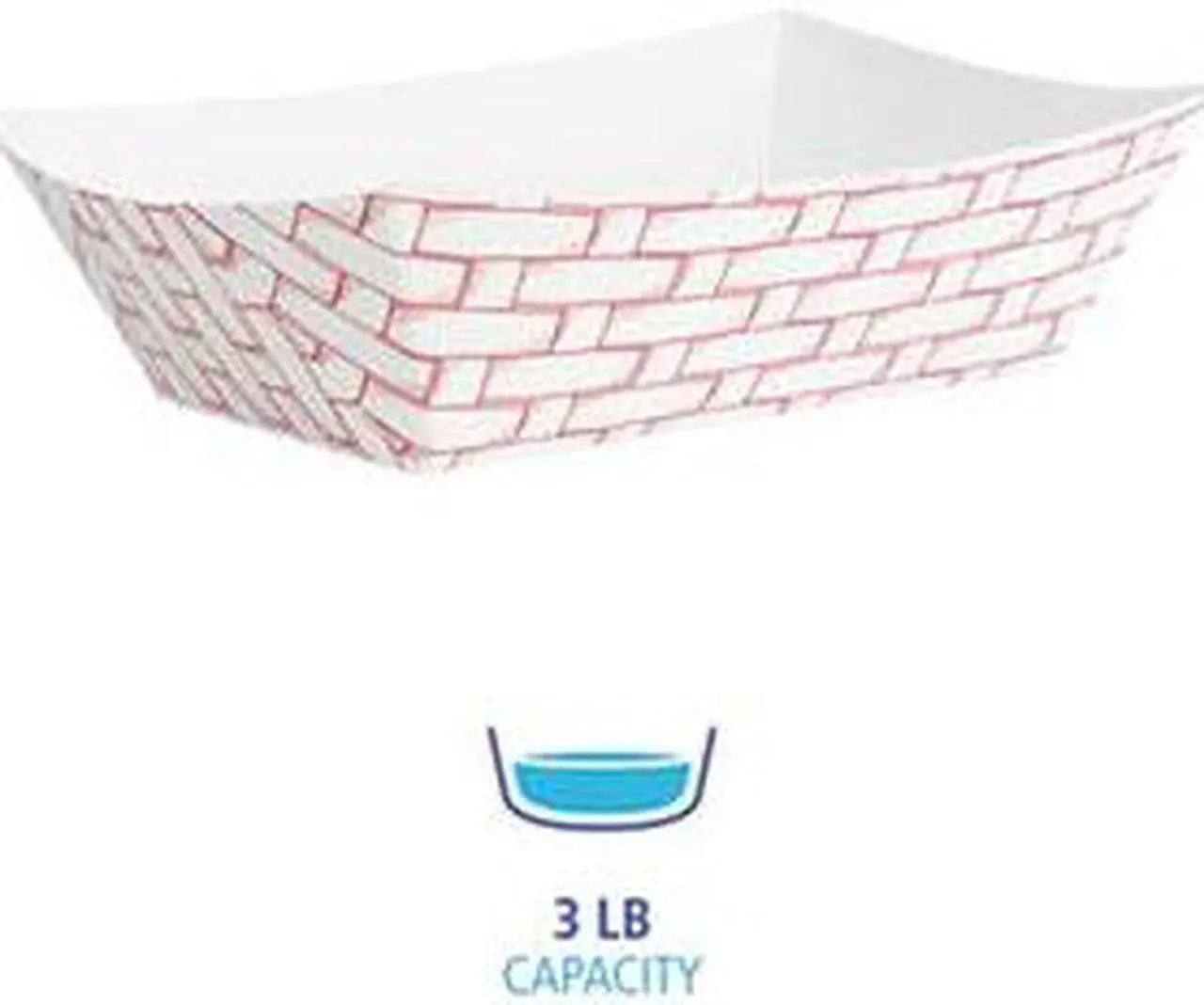 Alt view image 4 of 9 - Boardwalk 30LAG300 Paper Food Baskets, 3lb Capacity, Red/White, 500/Carton, 1 Carton
