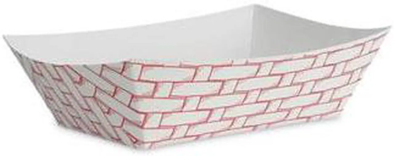 Alt view image 3 of 9 - Boardwalk 30LAG300 Paper Food Baskets, 3lb Capacity, Red/White, 500/Carton, 1 Carton