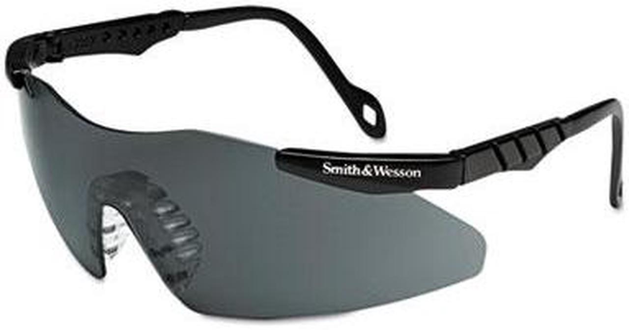 Alt view image 4 of 14 - Magnum 3G Safety Eyewear, Smoke Polycarb Anti-Scratch Lenses, Black Ny