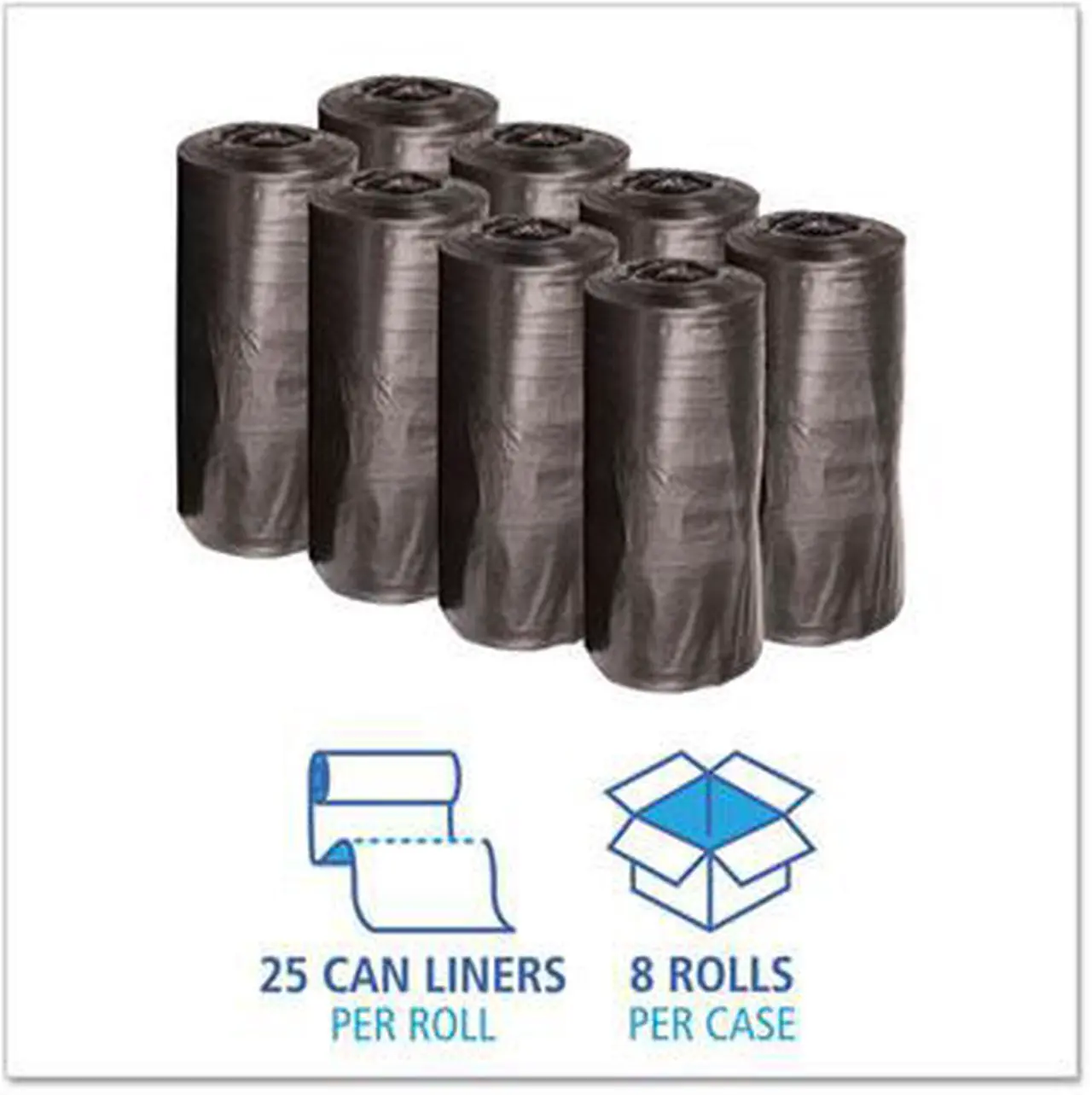 Alt view image 6 of 7 - Boardwalk 3339H Medium-Grade Can Liners, 33 x 39, 33-Gallon, .50 Mil, Black, 25/Roll, 1 Roll