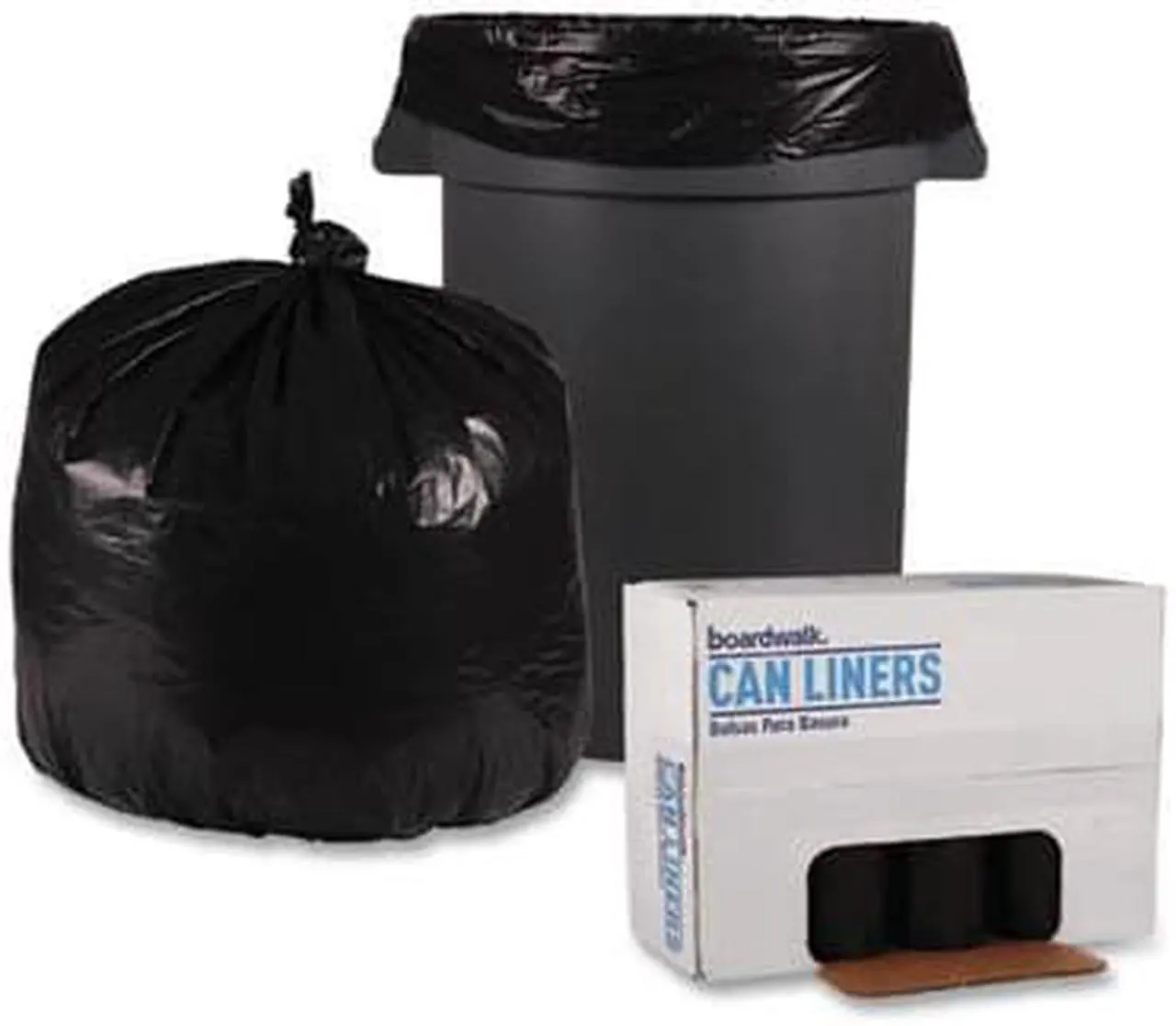 Alt view image 11 of 12 - Boardwalk 516 Super-Heavy Grade Can Liners, 33 x 39, 1.2 Mil, 33-Gallon, Black, 10/Roll, 100/Carton, 1 Carton