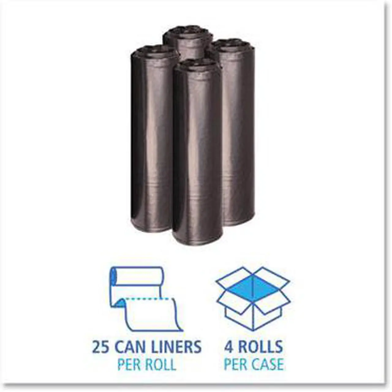 Alt view image 10 of 12 - Boardwalk 516 Super-Heavy Grade Can Liners, 33 x 39, 1.2 Mil, 33-Gallon, Black, 10/Roll, 100/Carton, 1 Carton