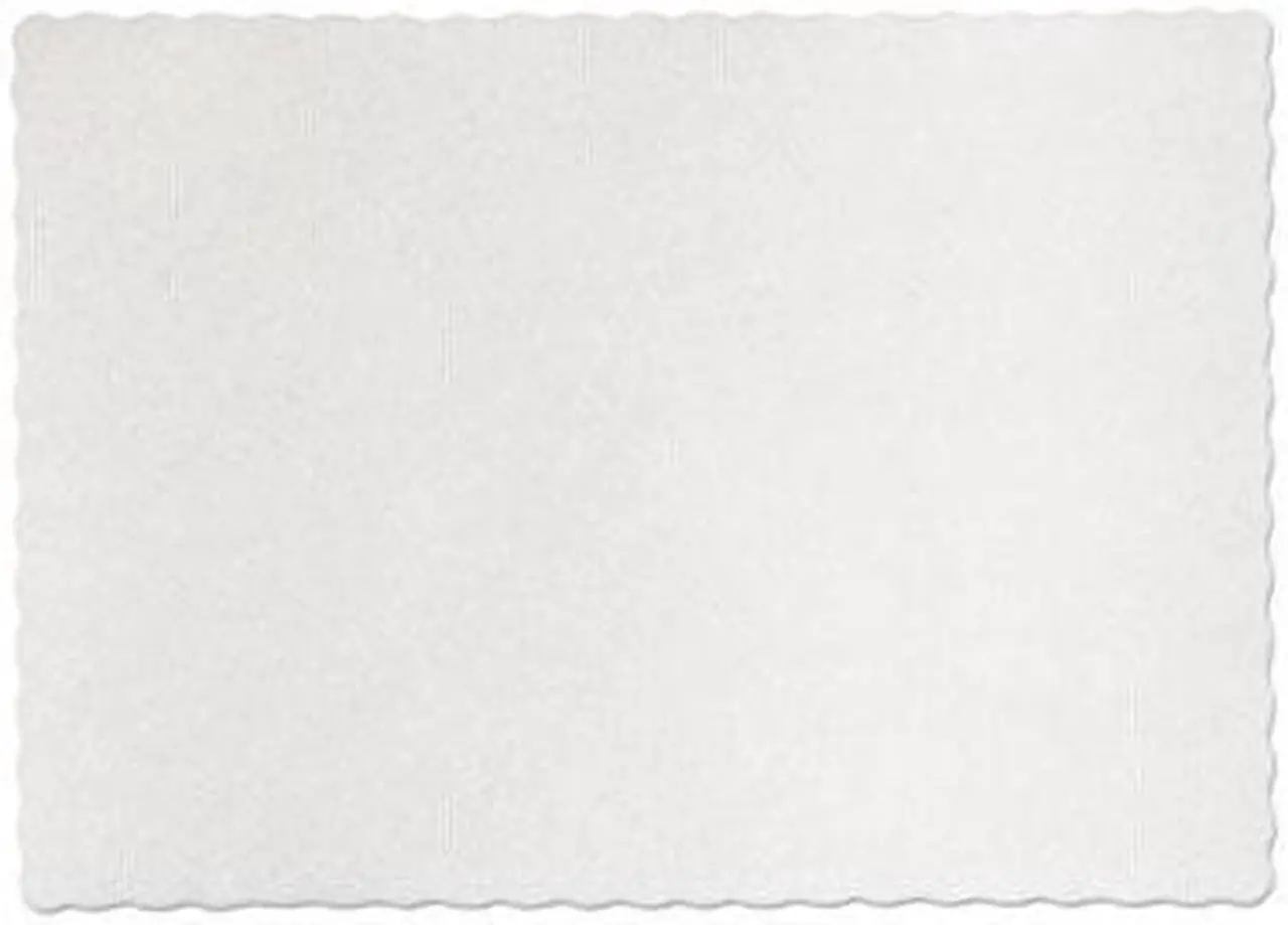 Alt view image 6 of 16 - Hoffmaster PM32052 Knurl Embossed Scalloped Edge Placemats, 9 1/2 x 13 1/2, White, 1000/Carton, 1 Carton