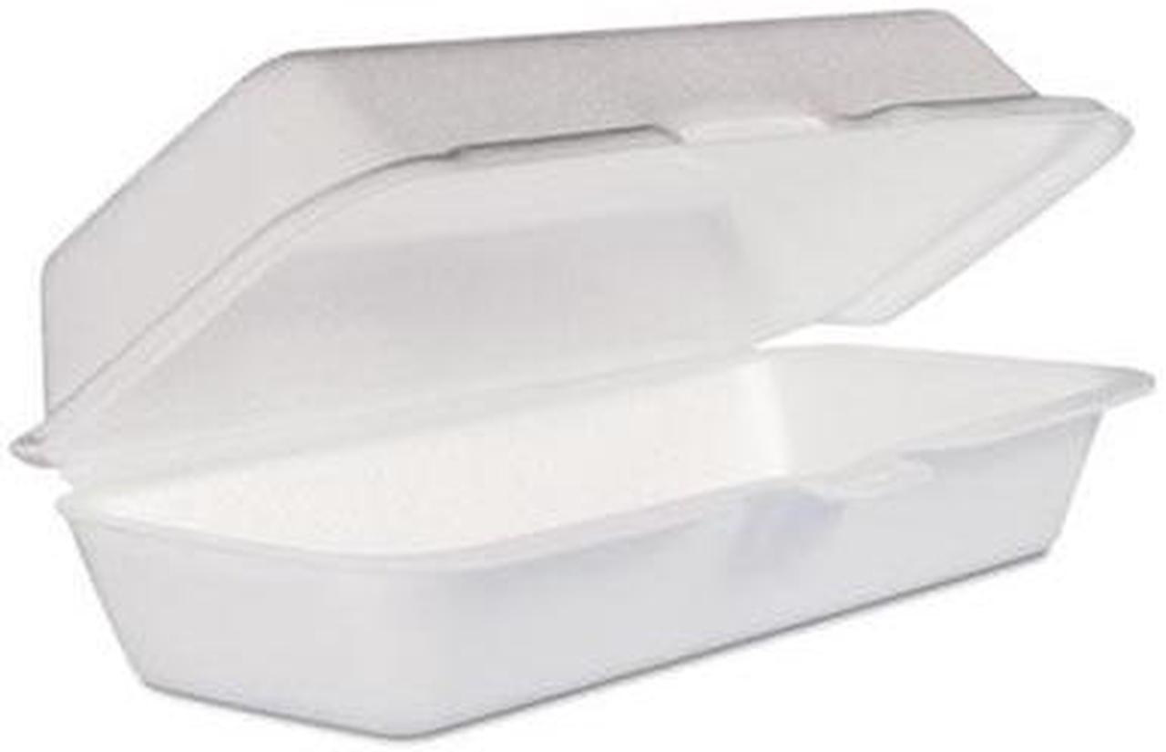 Alt view image 5 of 6 - Foam Hot Dog Container/Hinged Lid, 7-1/1 x3-4/5x2-3/10, White,125/Bag, 4 Bags/Ct