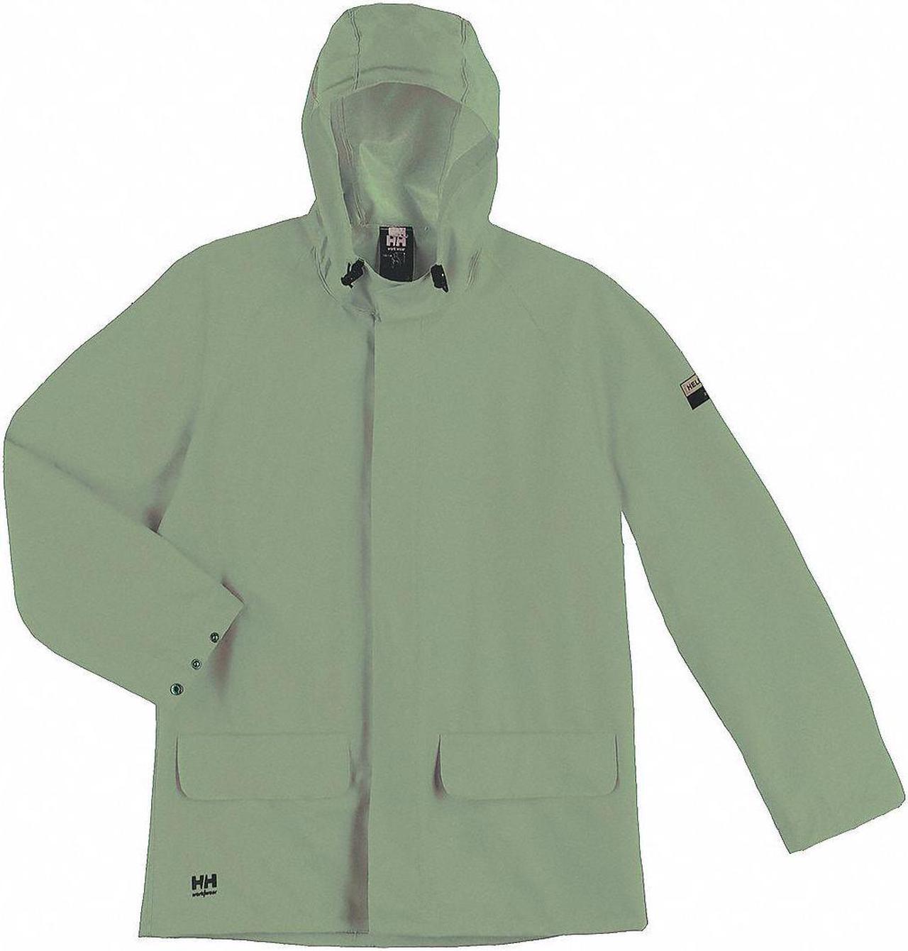 Alt view image 3 of 3 - HELLY HANSEN 70129_480-L Rain Jacket,PVC/Polyester,Army Green,L