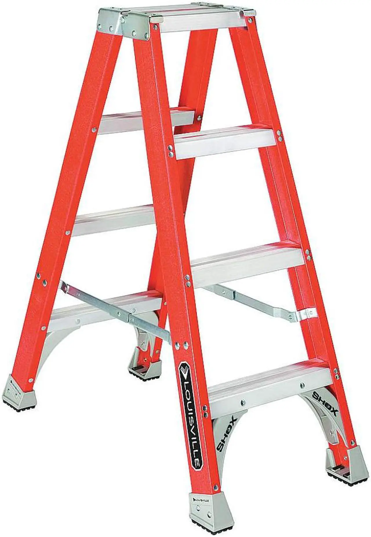 Alt view image 2 of 4 - LOUISVILLE FM1504 4 ft Fiberglass Twin Stepladder, 300 lbs. Capacity