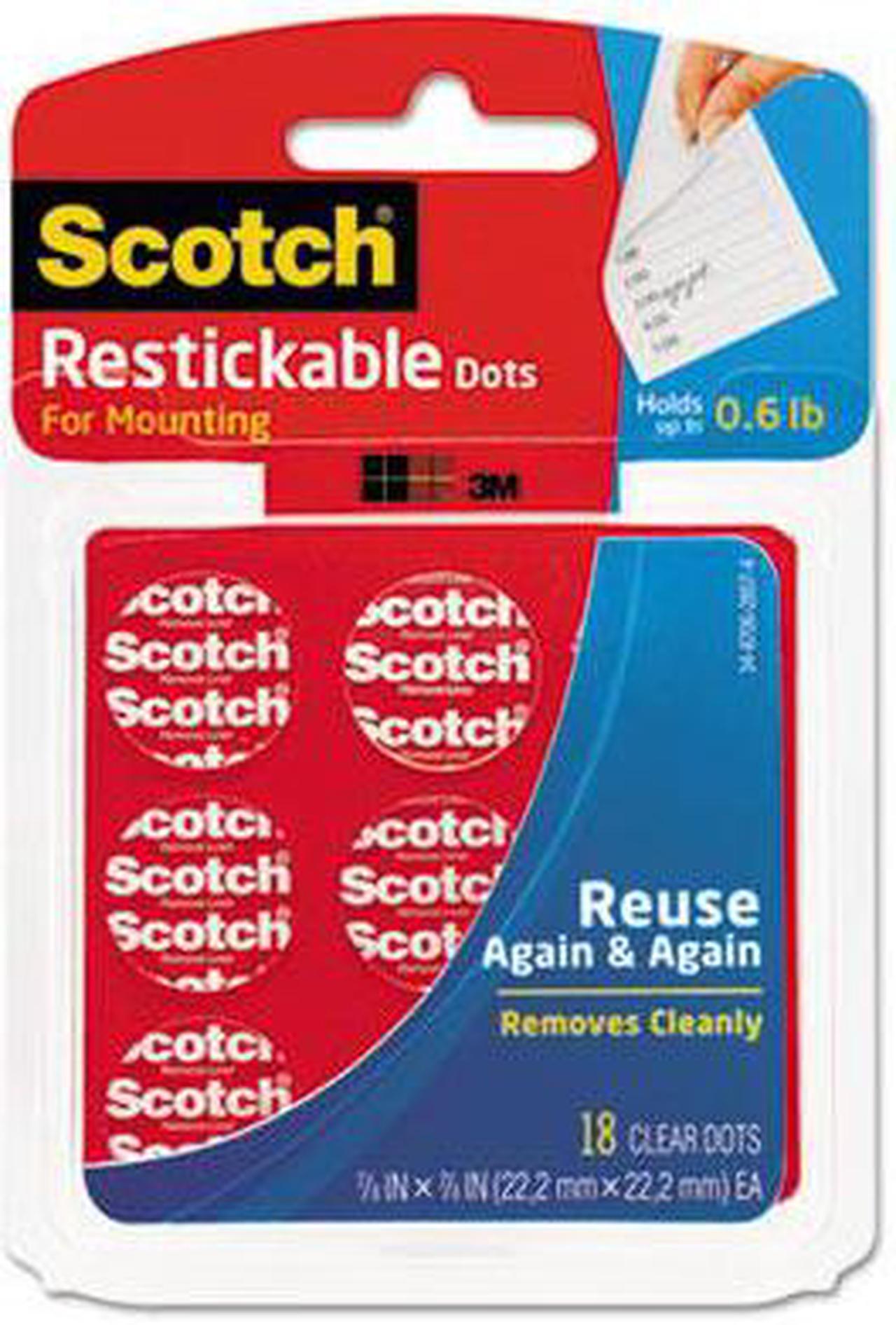 Alt view image 4 of 17 - Scotch Restickable Dots 7/8" 18/Pkg-Clear