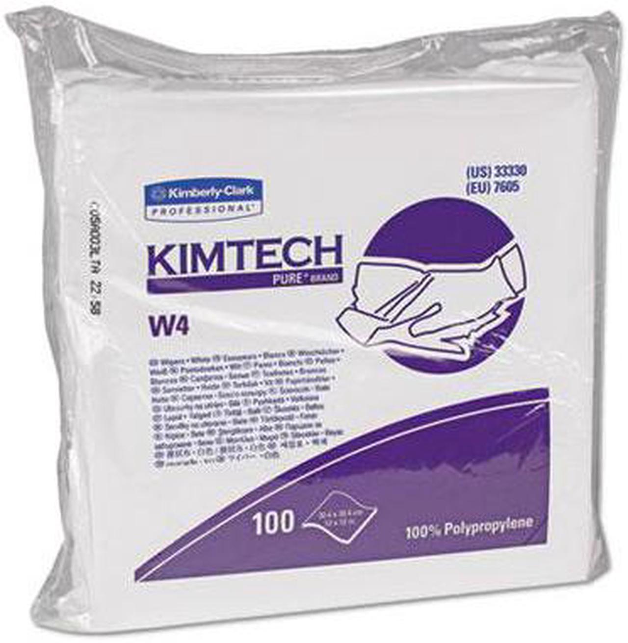 Main image of KIMTECH PURE W4 Dry Wipers, Flat, 12 x 12, White, 100/Pack