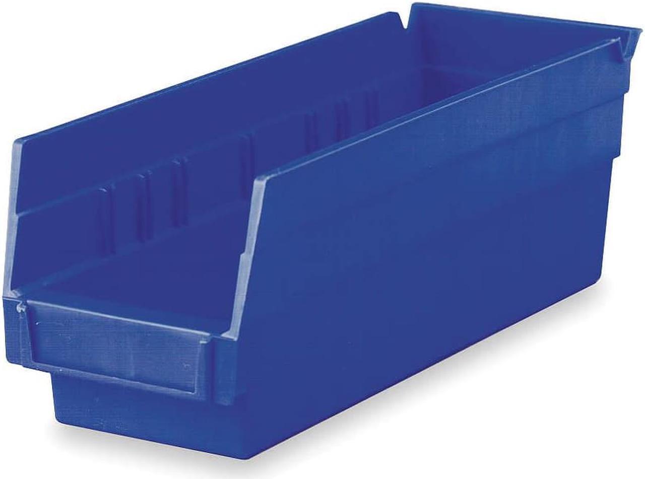 Alt view image 2 of 7 - AKRO-MILS 30120BLUE Shelf Storage Bin, Plastic, 4 1/8 in W x 4 in H x 11 5/8 in