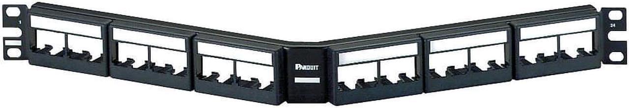 Alt view image 2 of 13 - PANDUIT CPPLA24WBLY Angled Patch Panel,Mini-Com,Rack Mt,24P