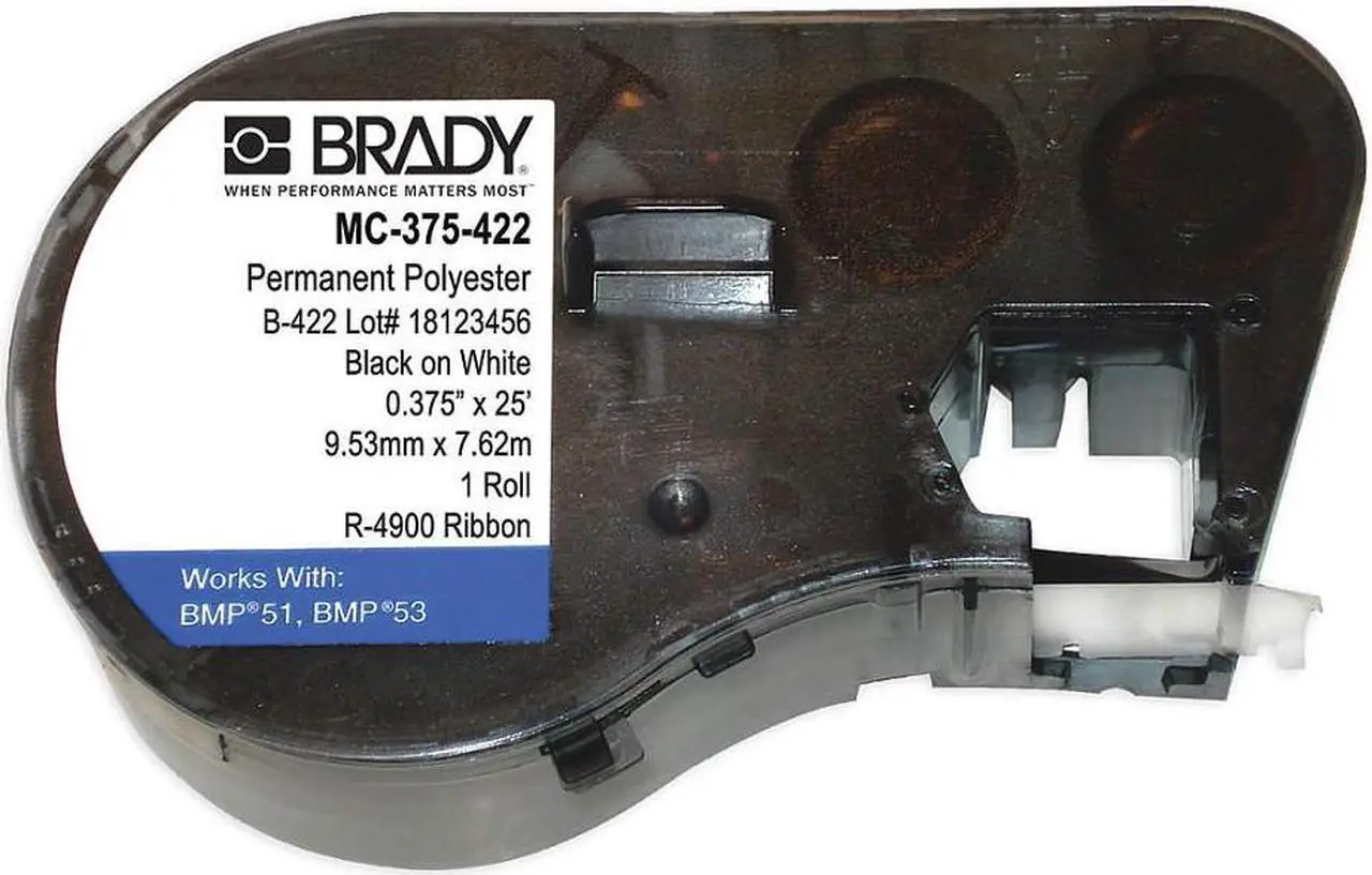 Alt view image 2 of 6 - BRADY MC-375-422 Label Cartridge, Black on White, Labels/Roll: Continuous