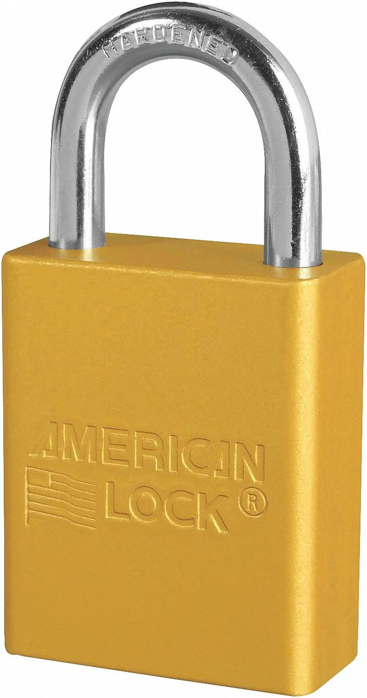 Alt view image 3 of 4 - Lockout Padlock, Aluminum, Yellow, KA, Pk 6
