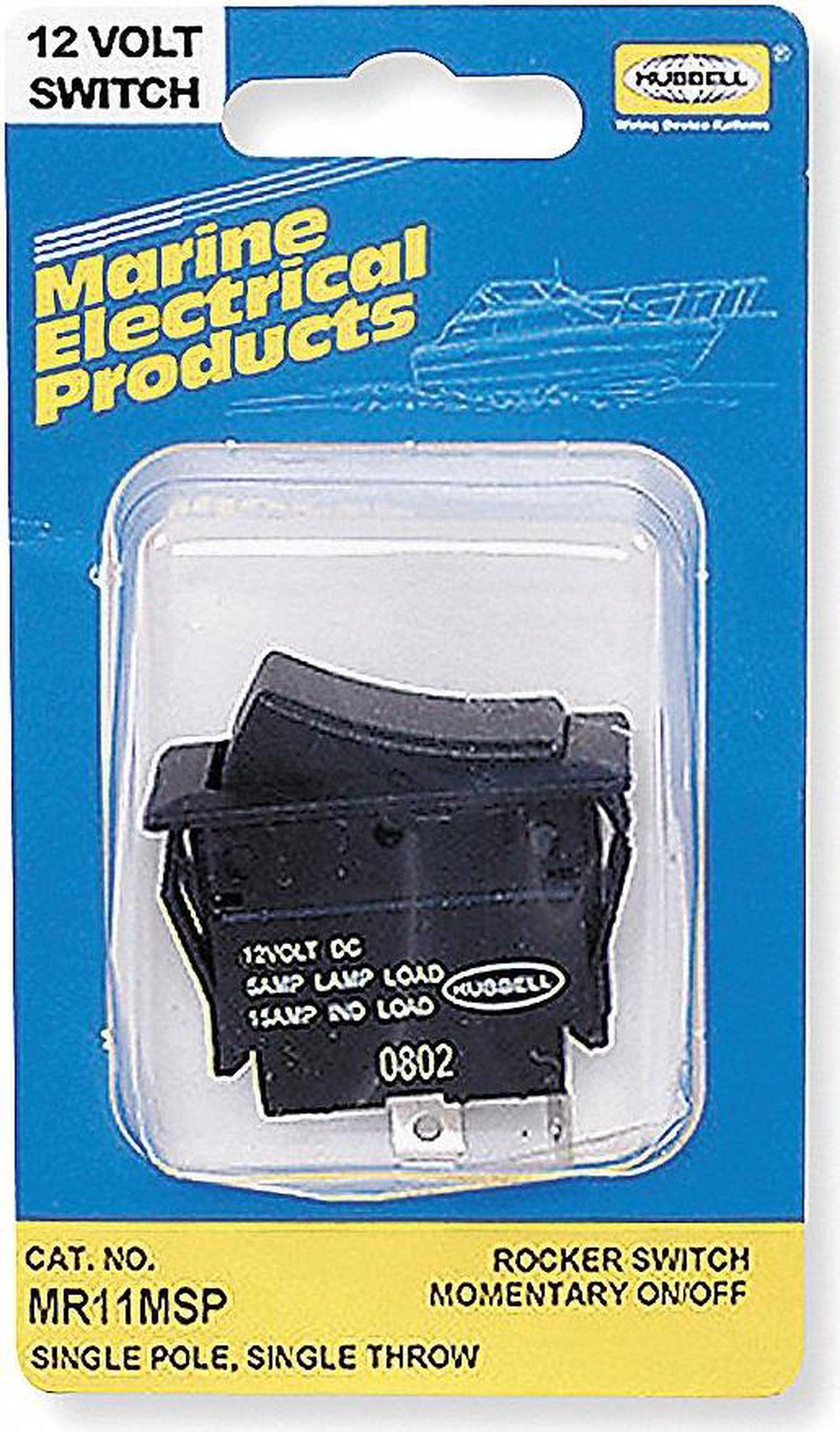 Alt view image 3 of 3 - Hubbell Wiring Device-Kellems Rocker Switch,SPST,2 Connections  MR11MSP