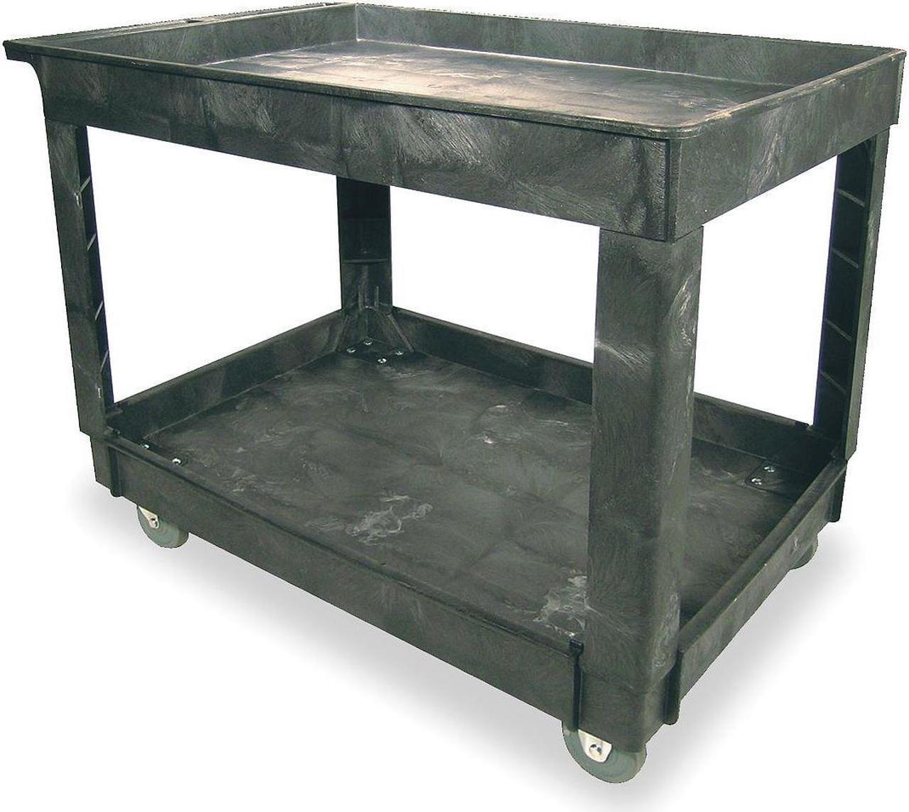 Main image of Rubbermaid Commercial Products Utility Cart with Deep Lipped Plastic Shelves