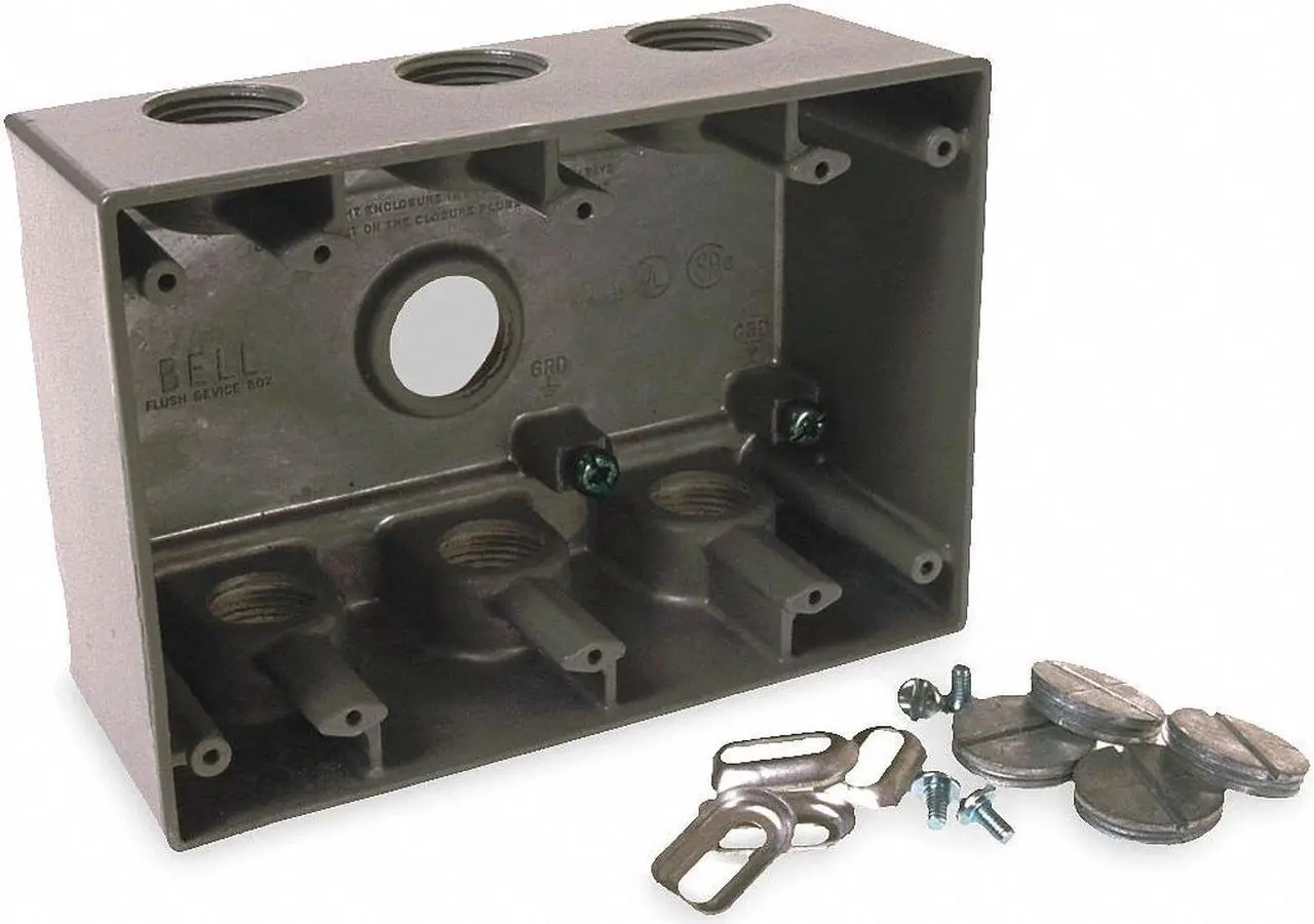 Main image of BELL OUTDOOR 5390-0 Weatherproof Electrical Box, 55 cu in, Three Gang Box Type,