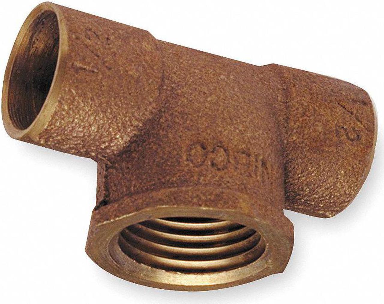 Alt view image 2 of 3 - NIBCO 712RLF-343412 Tee,Low Lead Cast Bronze,C x C x FNPT