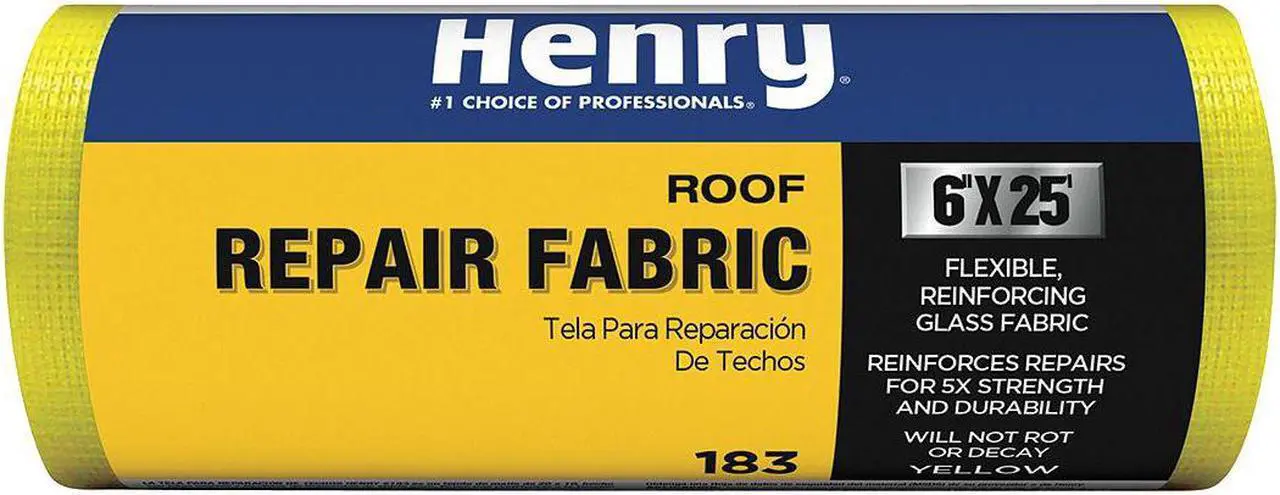 Alt view image 2 of 2 - HENRY HE183196 Roof Repair Fabric, 6 in x 25 ft, Roll, Yellow