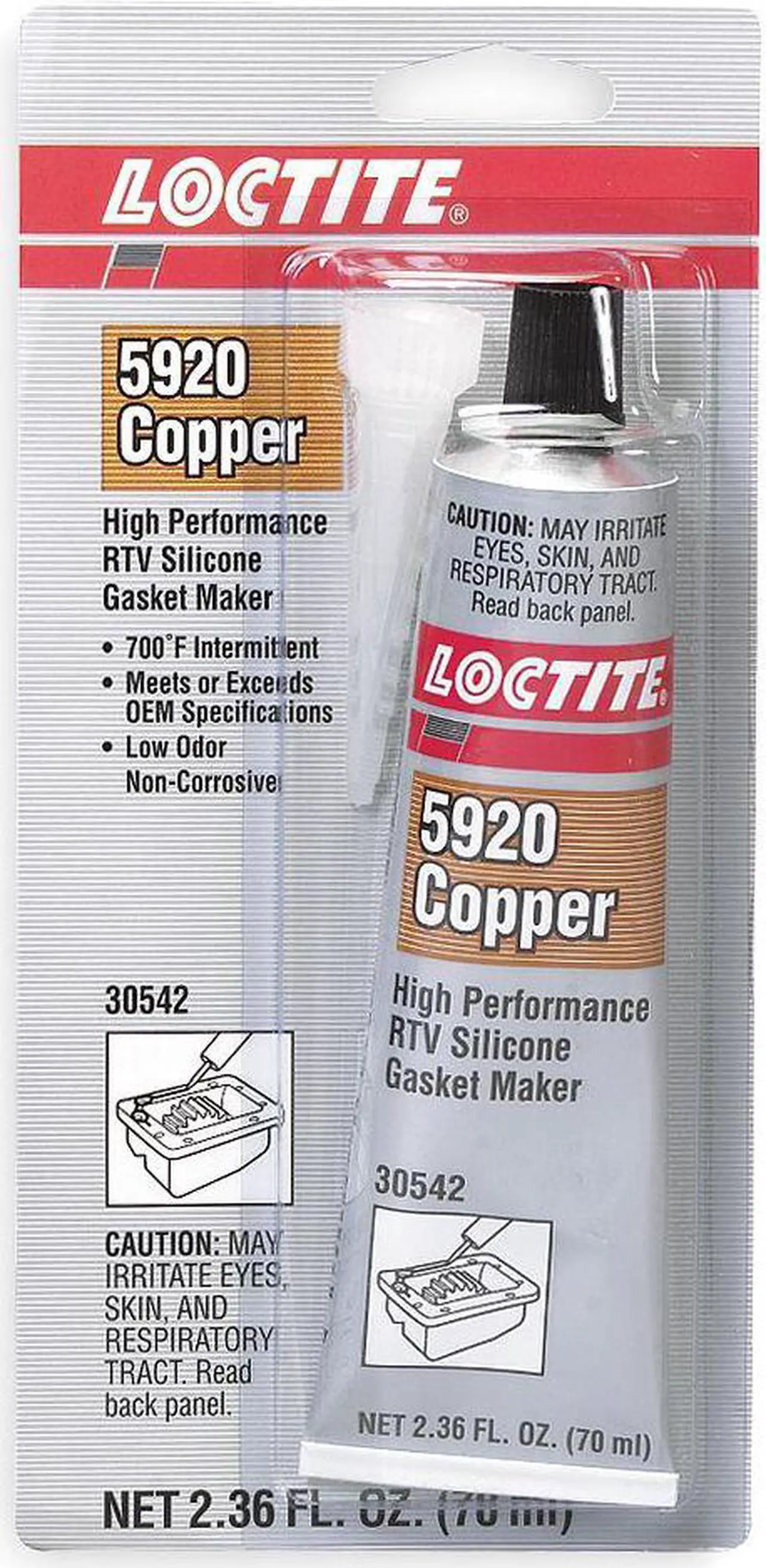Main image of LOCTITE 198818 Oil-Resistant, Noncorrosive RTV Gasket Maker, 70 mL, Copper,