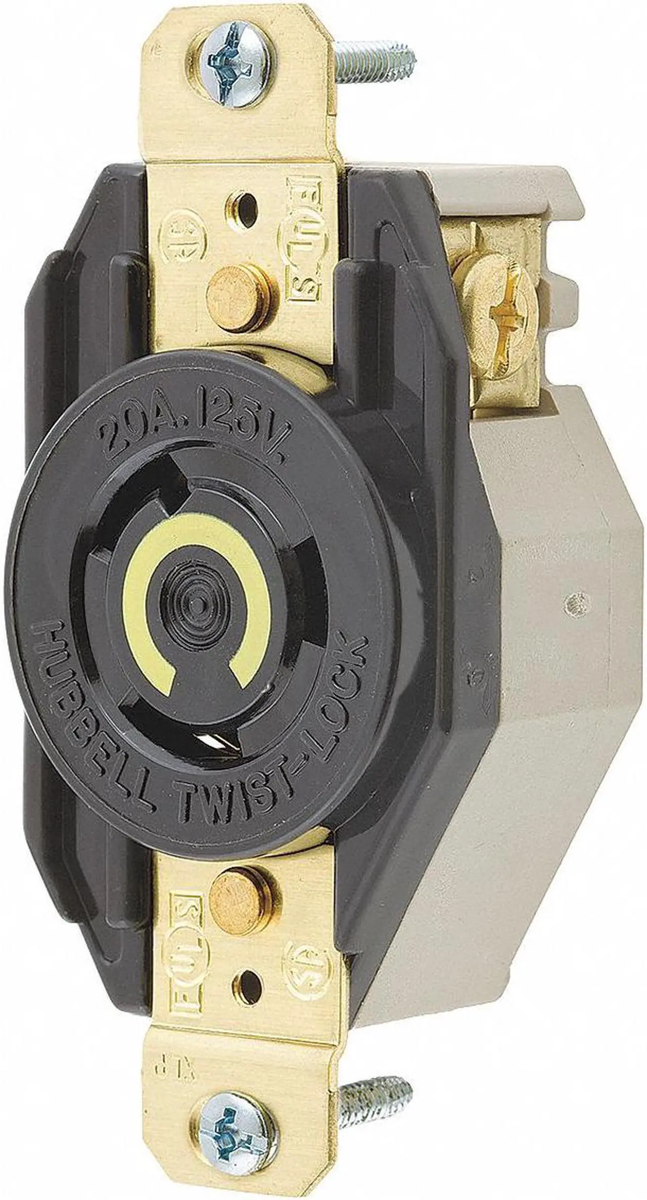 Alt view image 6 of 7 - HUBBELL WIRING DEVICE-KELLEMS HBL2310 Locking Receptacle, L5-20R, 20 A, 125V