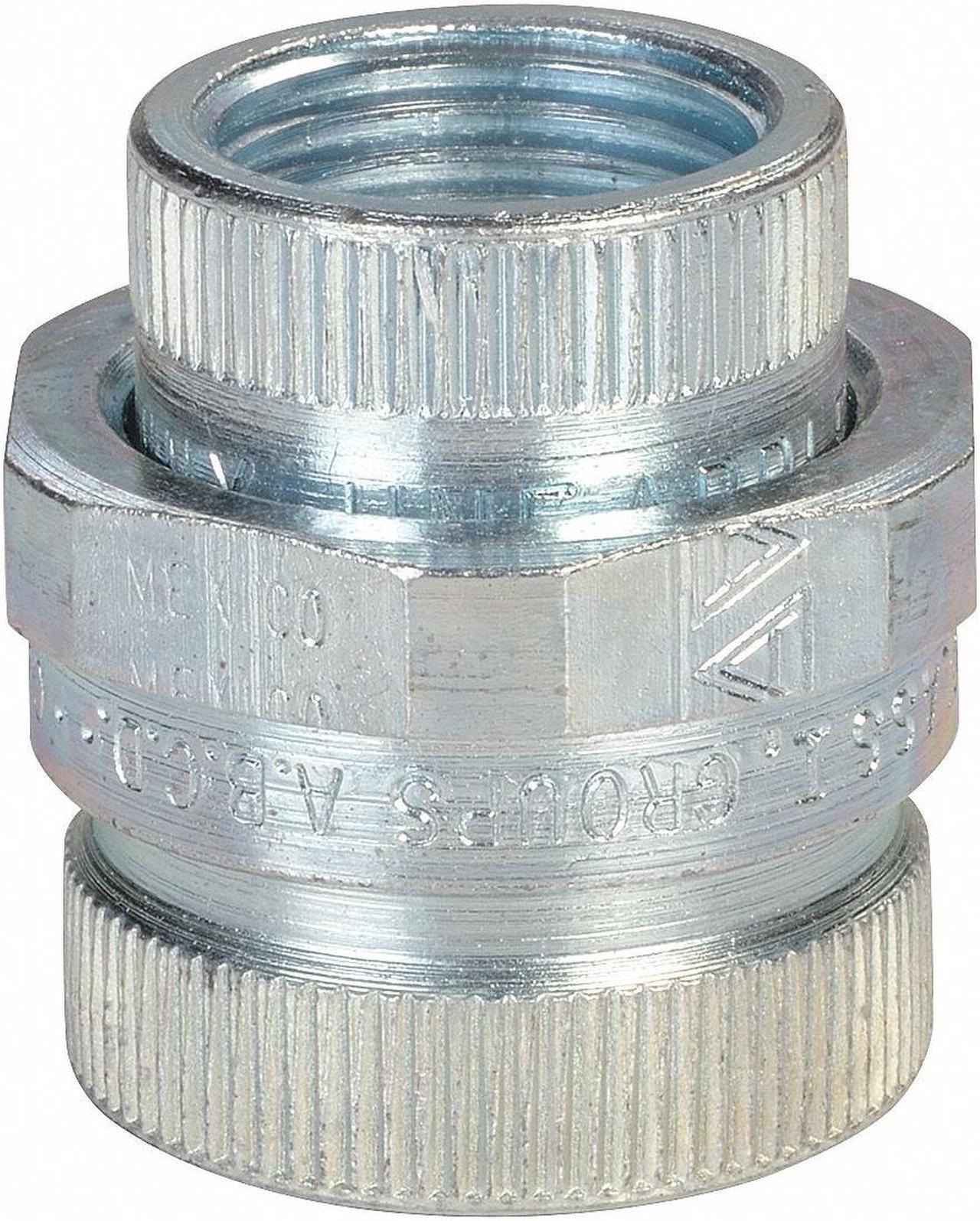 Alt view image 2 of 2 - APPLETON ELECTRIC UNF100NR Rigid Union, 1 in, Threaded, Steel, Plain, Silver