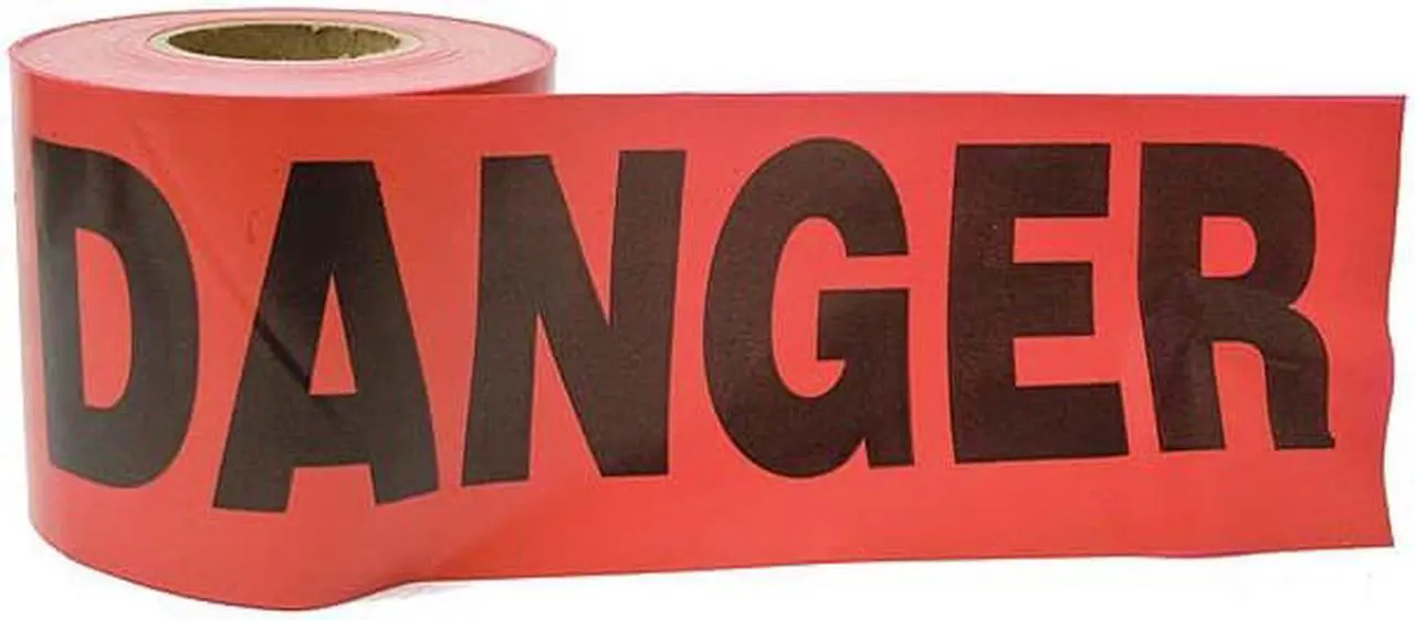 Alt view image 2 of 2 - ZORO SELECT 36UV38 Barricade Tape, Danger Do Not Enter, Red, 3 in Wide x 300 ft