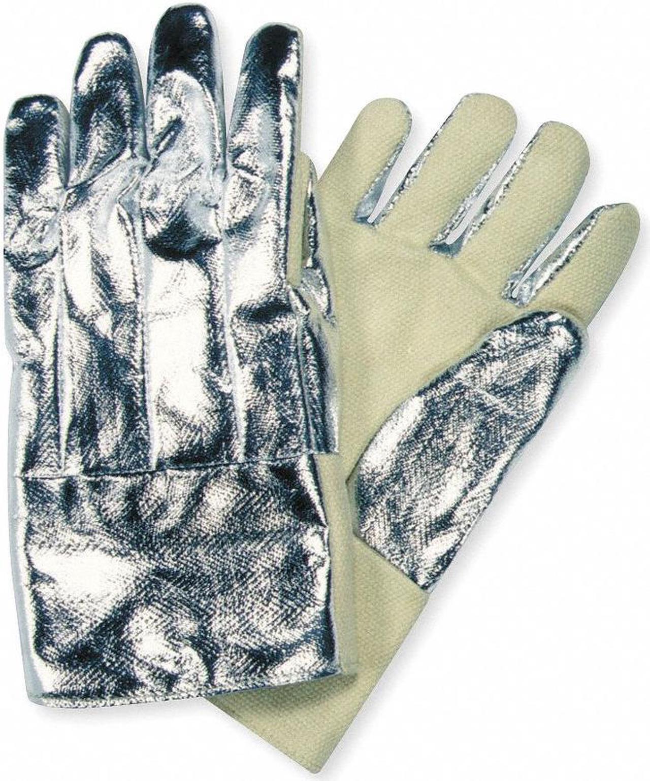 Alt view image 2 of 2 - STEEL GRIP ARL-TH210-14F Aluminized Gloves, Aluminized Thermonol, 800  Degrees