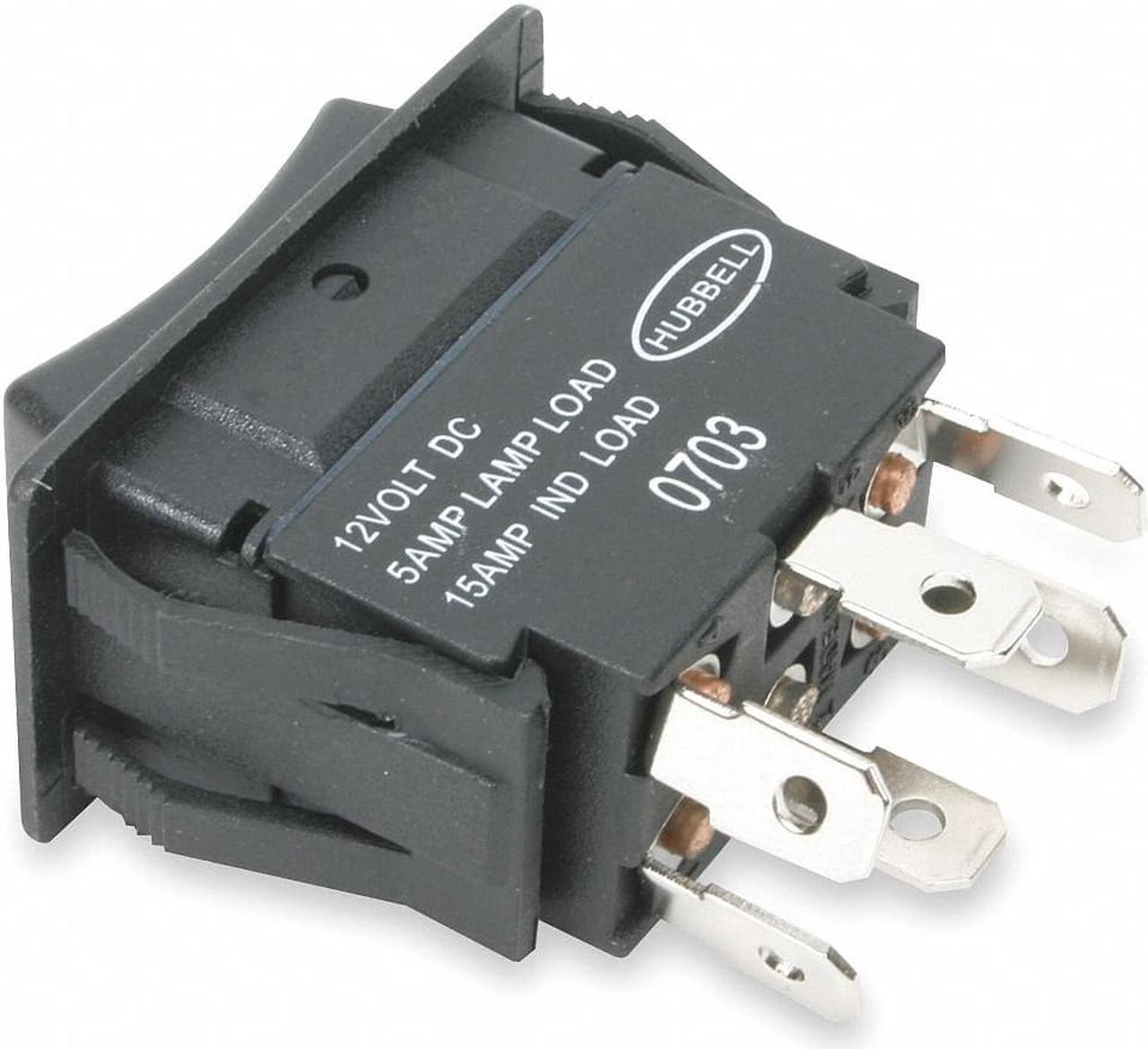 Main image of HUBBELL WIRING DEVICE-KELLEMS MR223MMSP Marine Rocker Switch, DPDT, 6