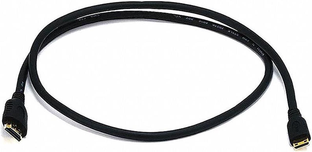 Alt view image 9 of 16 - Monoprice High Speed HDMI Cable - 6 Feet - Black | Blackwith HDMI Mini Connector, 4K @ 24Hz, 10.2Gbps, 30AWG