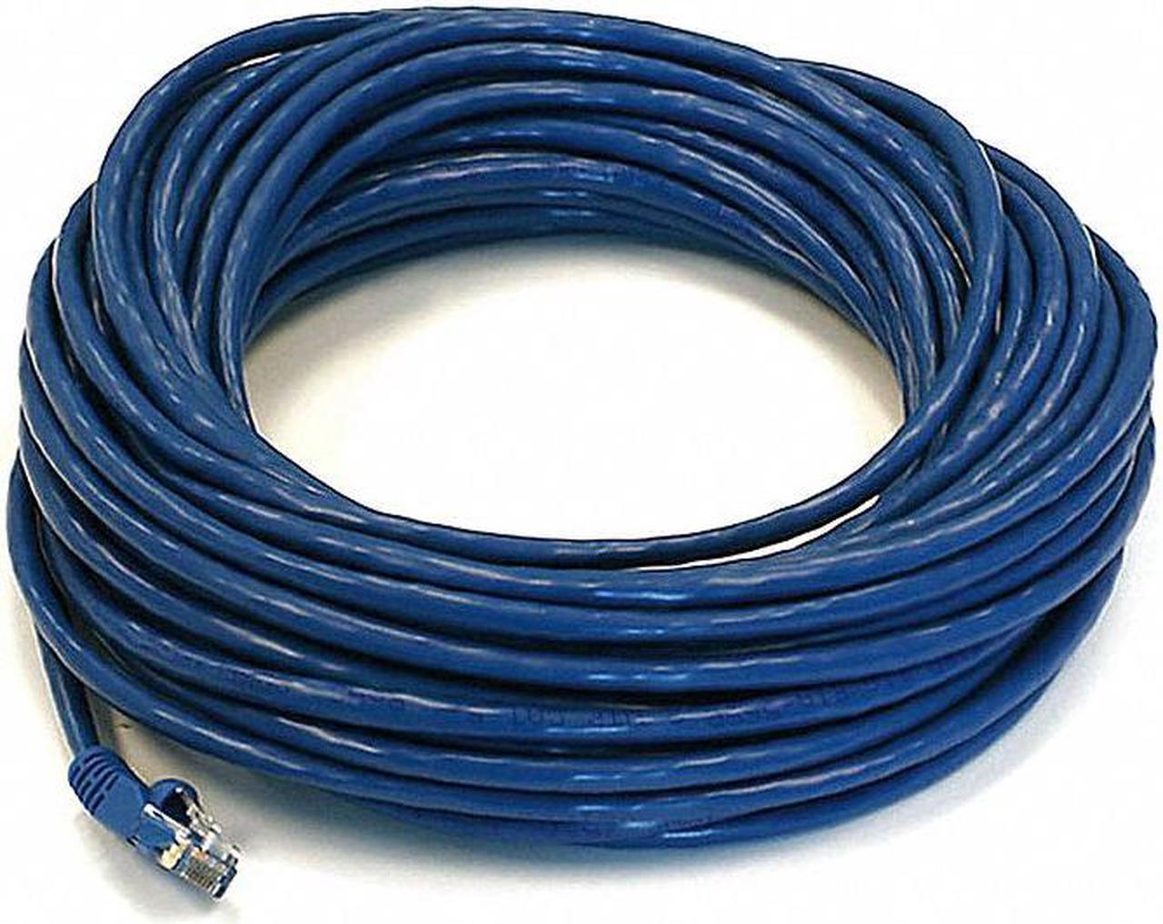 Monoprice Cat6 Ethernet Patch Cable - 50 Feet - Blue | Network Internet Cord - RJ45, Stranded, 550Mhz, UTP, Pure Bare Copper Wire, 24AWG