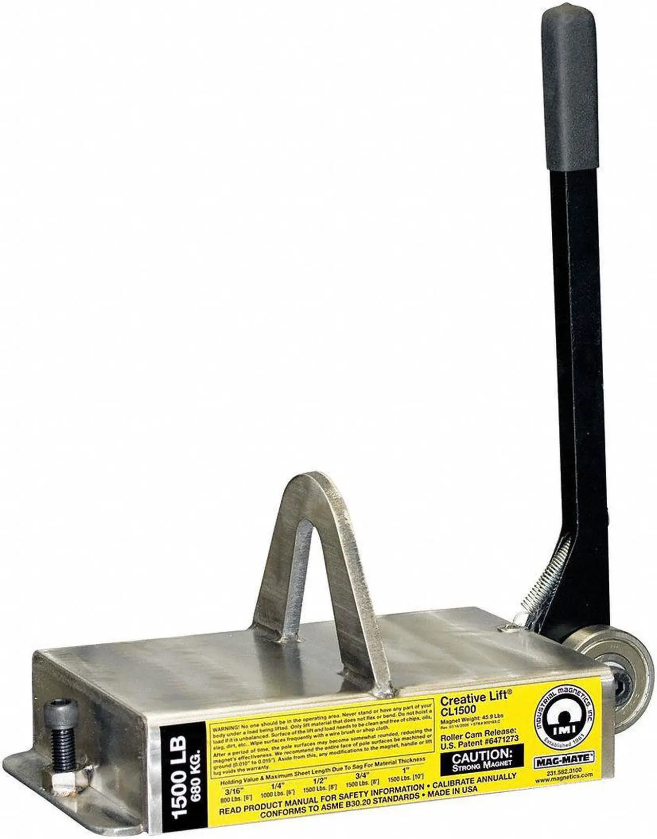 Main image of MAG-MATE CL1000 Lifting Magnet,1000 lb Cap,10-3/4 In OAL