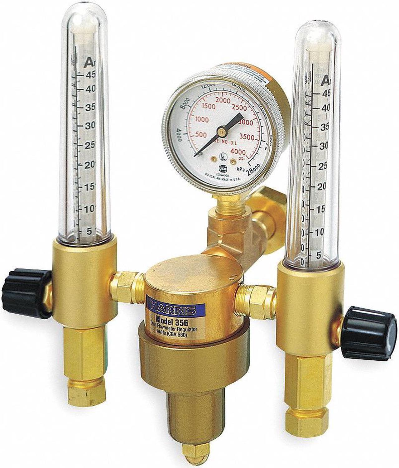 Main image of HARRIS 356-Ar/He-580 Dual Flowmeter Regulator, Argon, Helium, Single Stage,